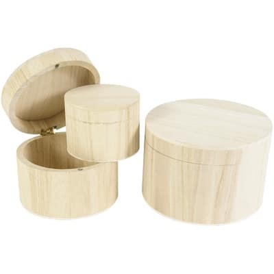 Multicraft Round Wooden Box Set Michaels