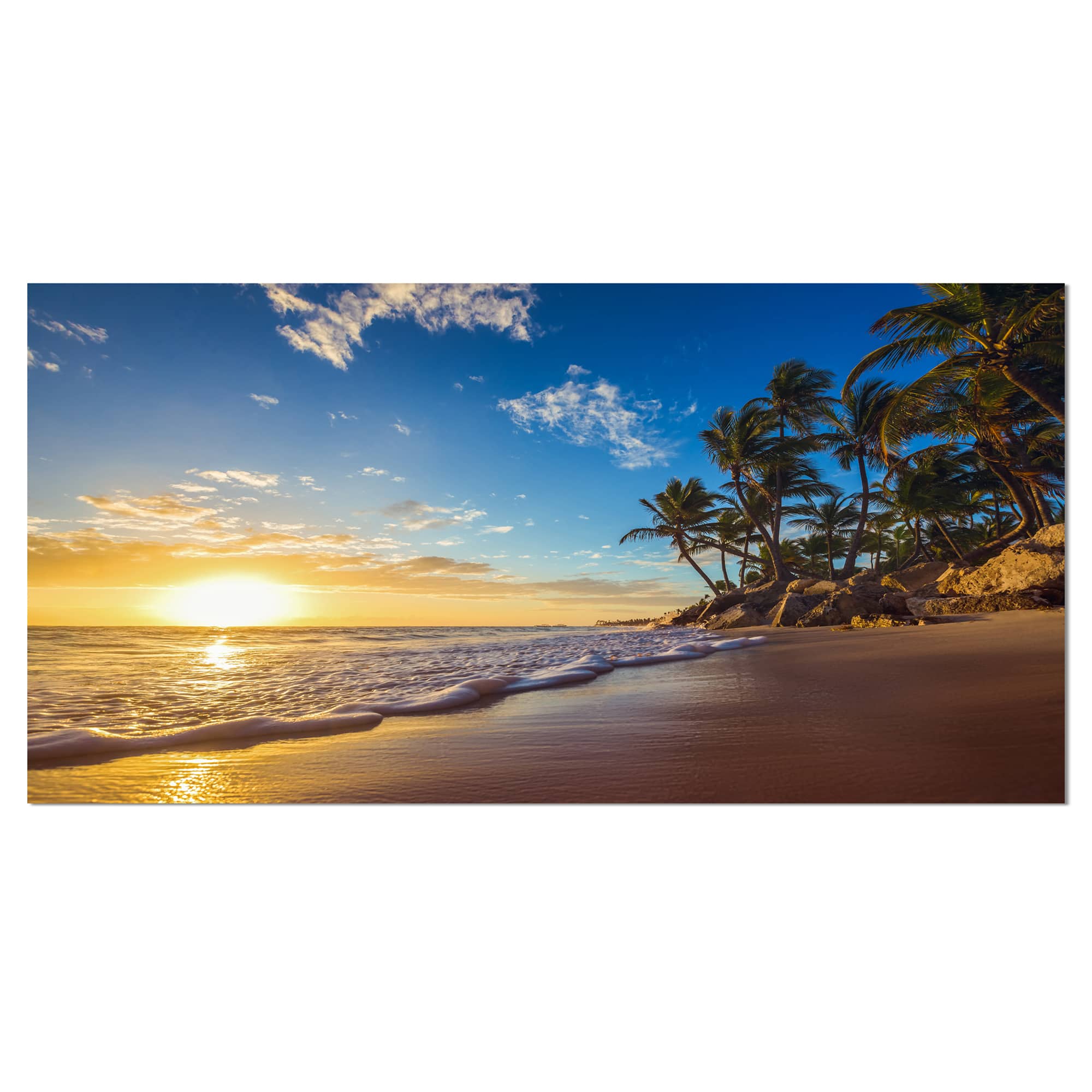 Designart - Paradise Tropical Island Beach Sunrise - Seashore Canvas Art Print