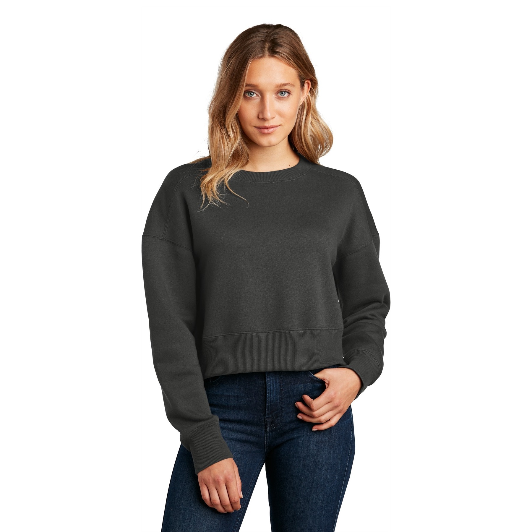 District®  Women's Perfect Weight® Fleece Cropped Crew Sweatshirt