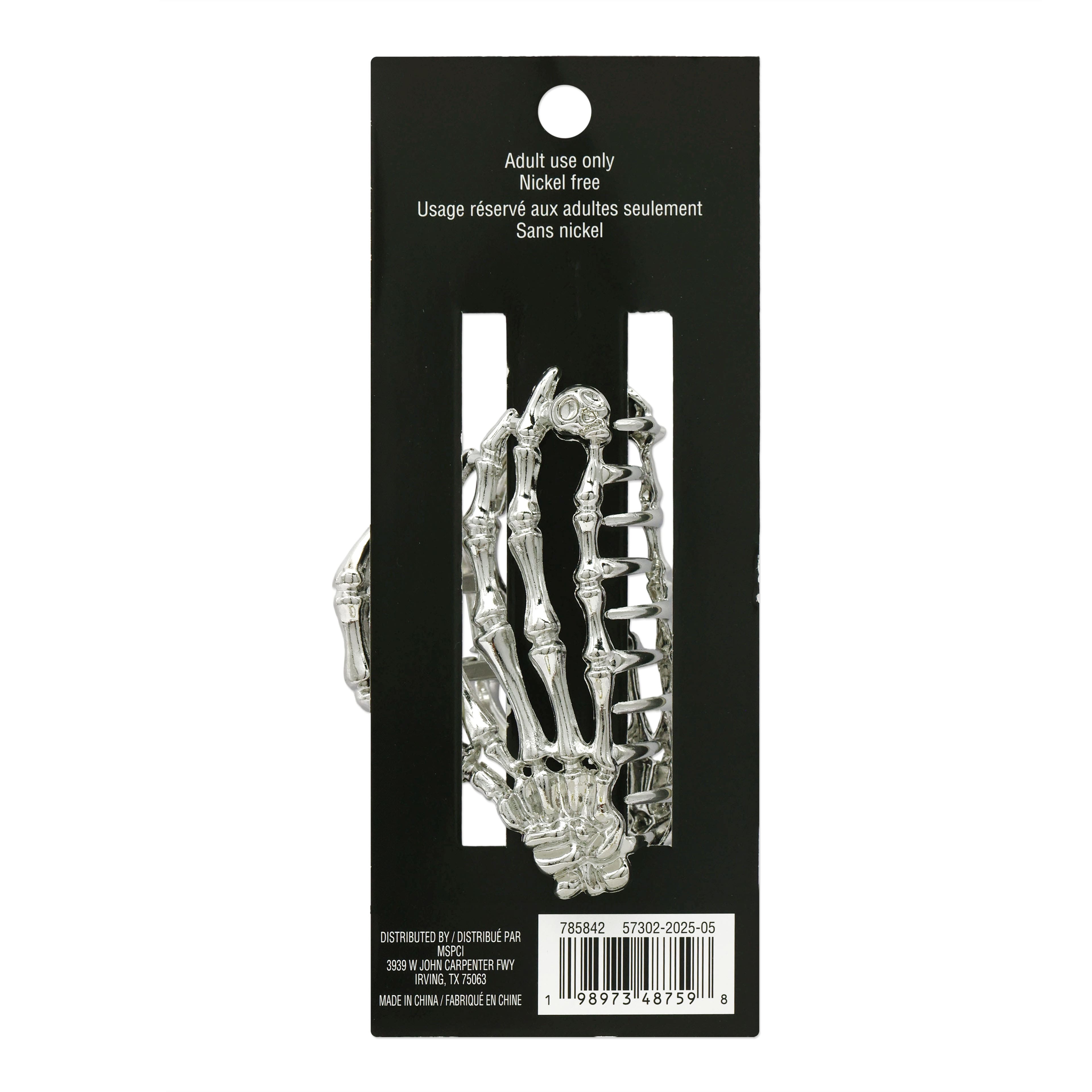 Silver Skeleton Hand Claw Clip by Celebrate It&#x2122;