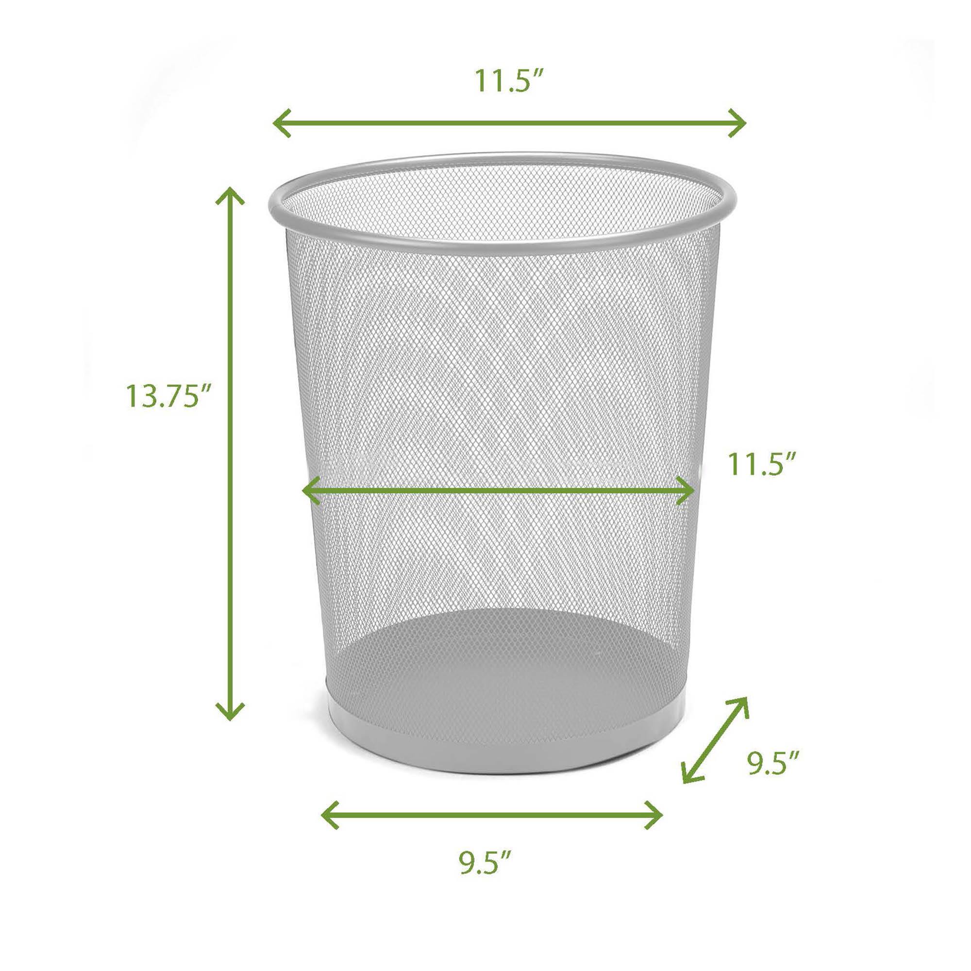 Mind Reader Garbage Round Metal Mesh Waste Basket Recycling Bin