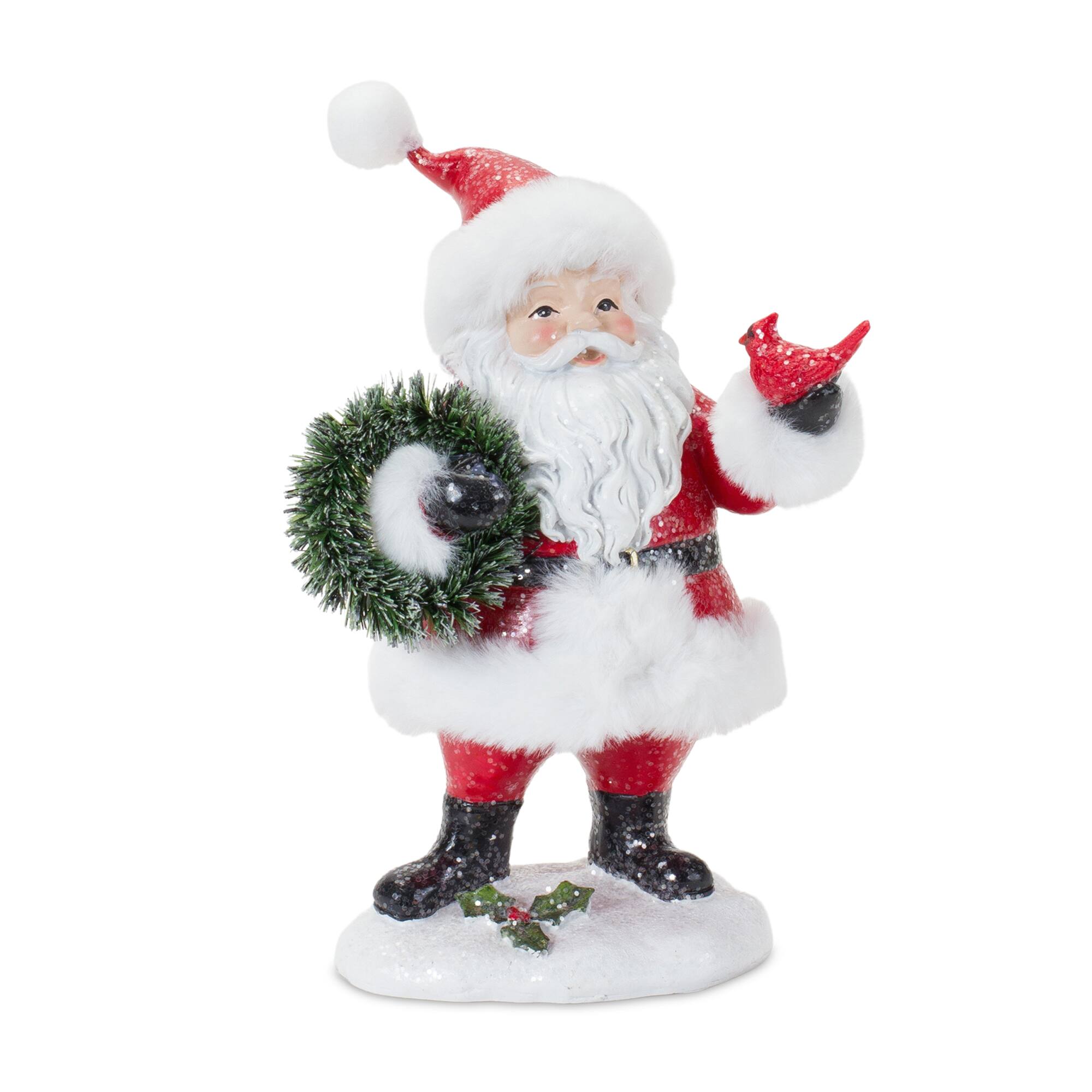 Fluffy Santa Figurine Set