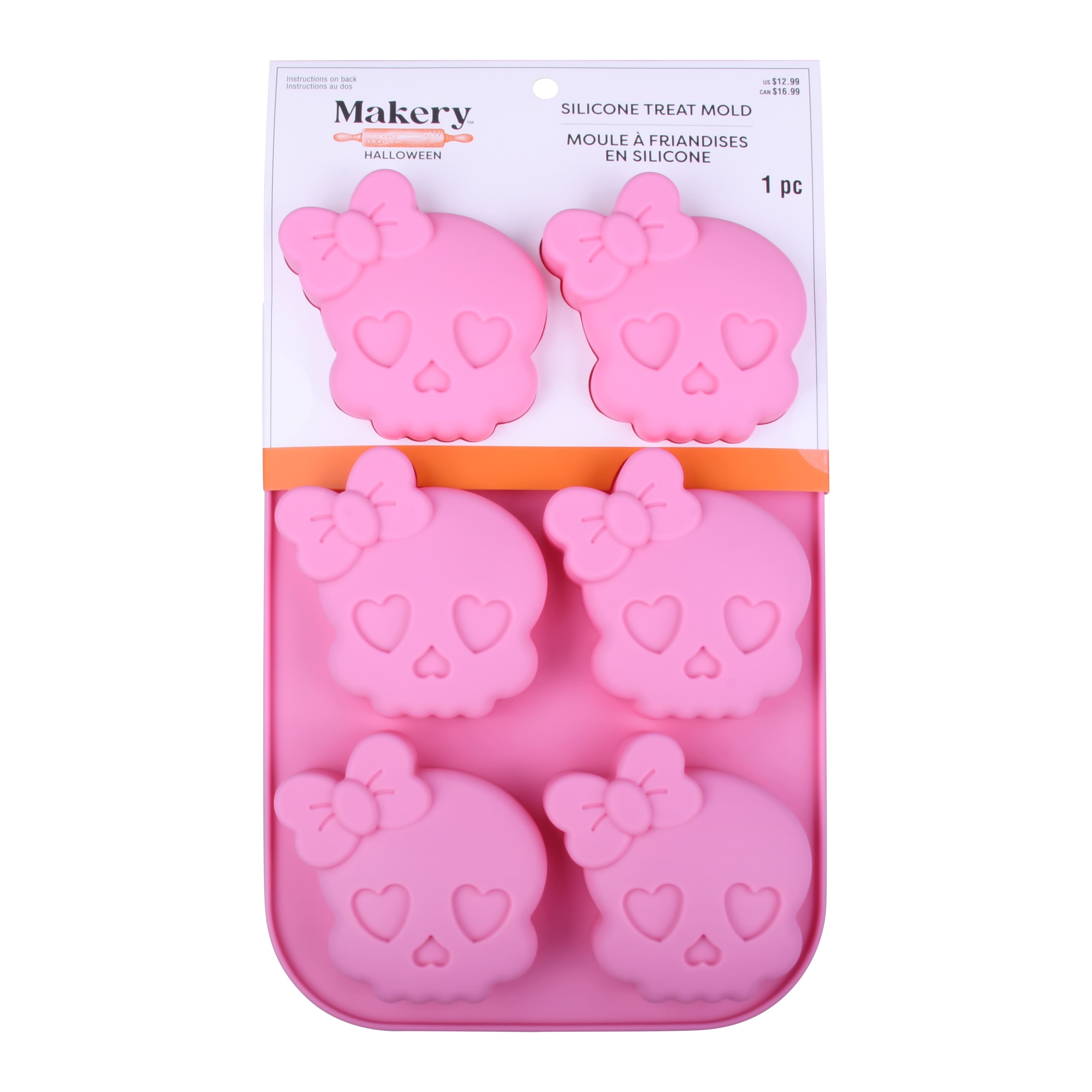 Skull with Bow Silicone Treat Mold by Makery&#x2122;