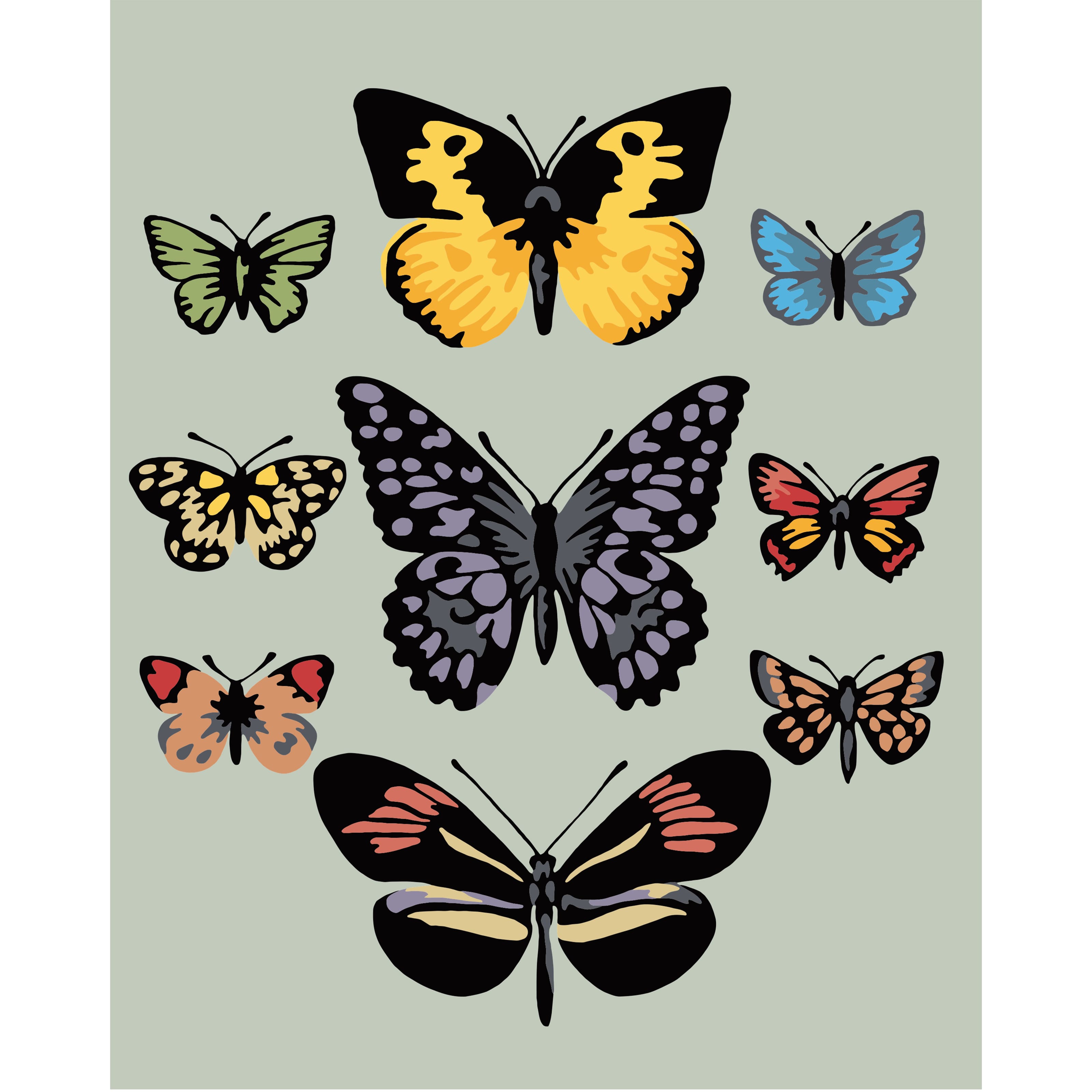8" x 10" Butterflies Paint-by-Number Kit with Wood Display Hanger by Artist's Loft®