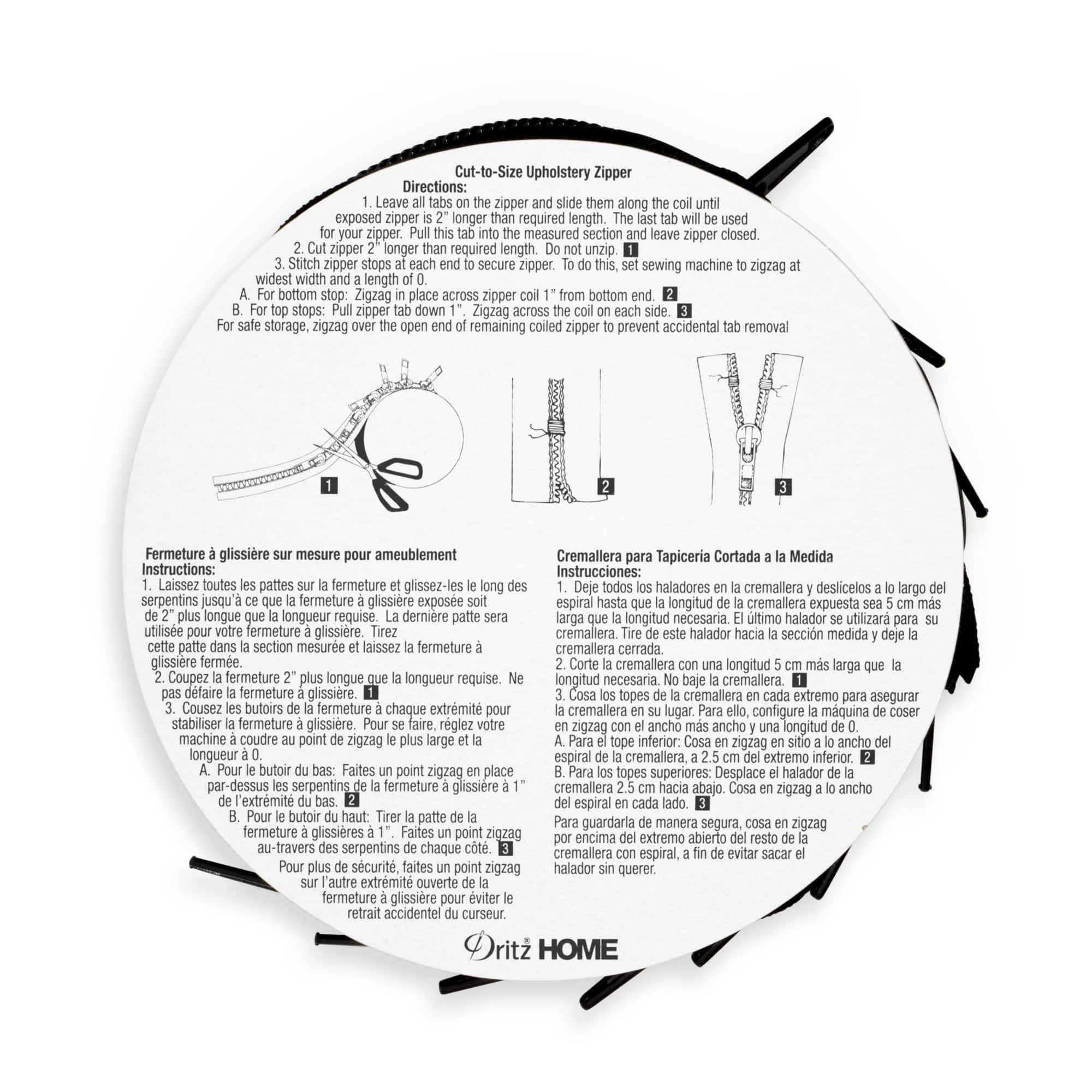 Dritz® Home 3.25yd. Black Cut-To-Size Upholstery Zipper