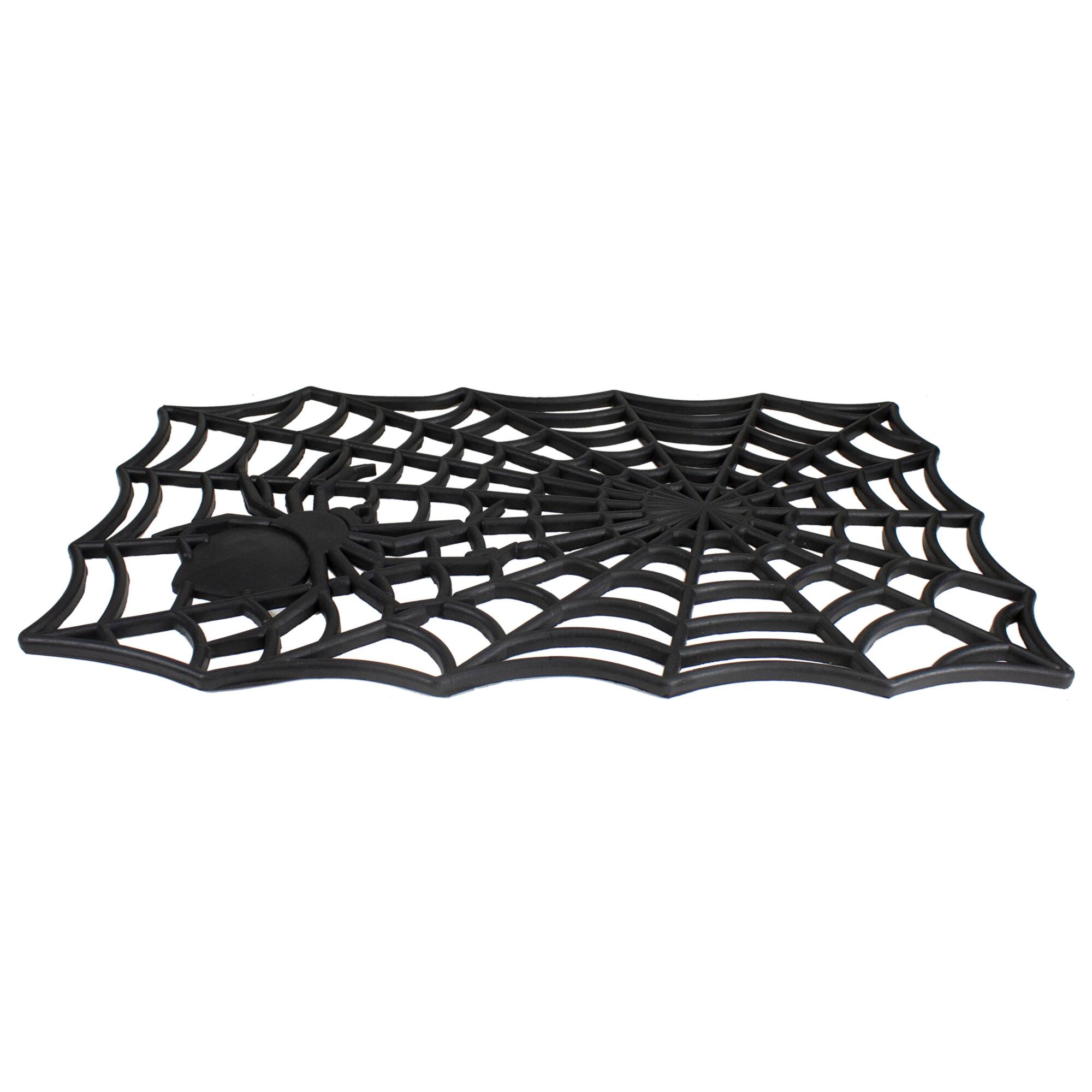 Black Spider Web Rectangular Halloween Doormat