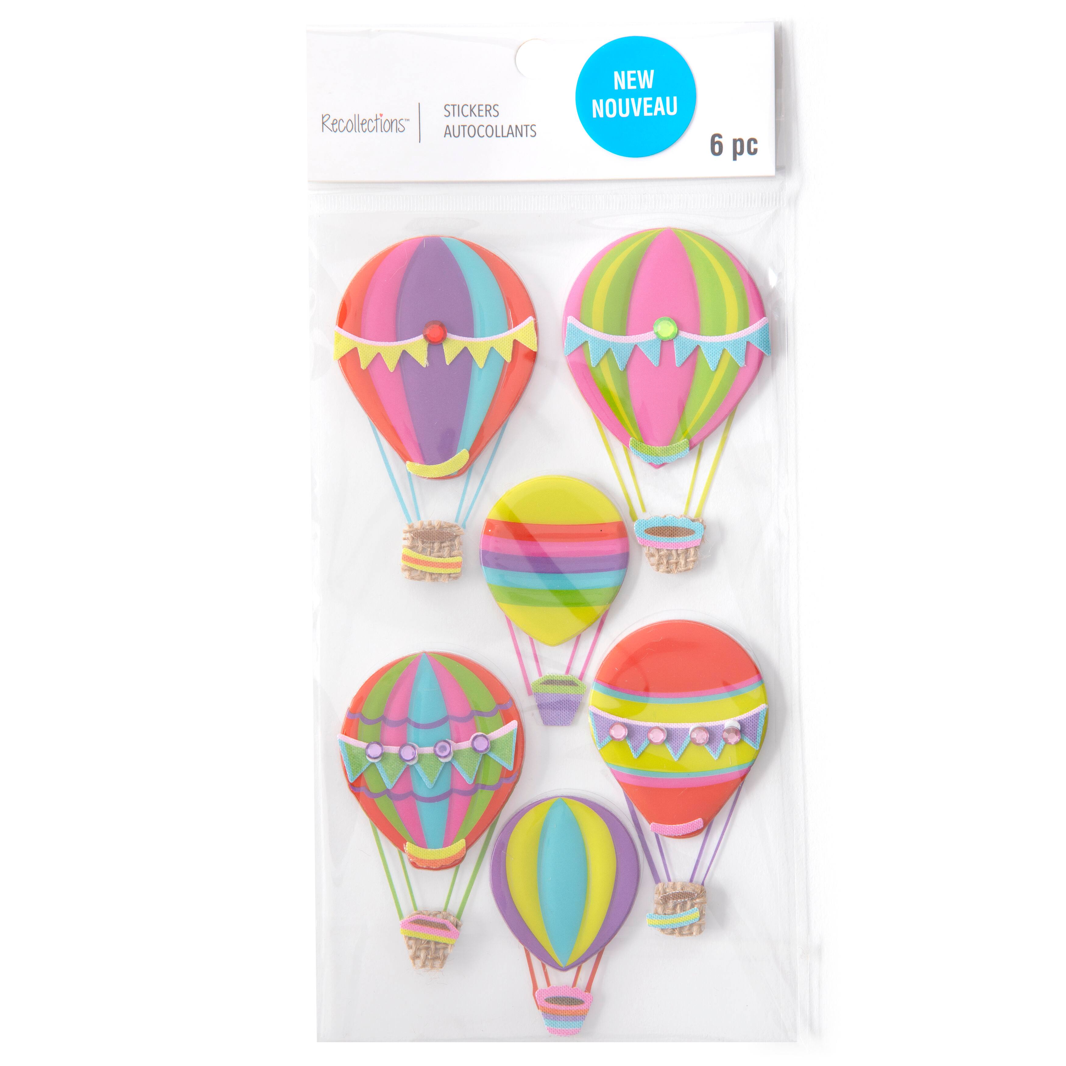 12 Packs 6 ct. (72 total) Hot Air Balloon Stickers by Recollections