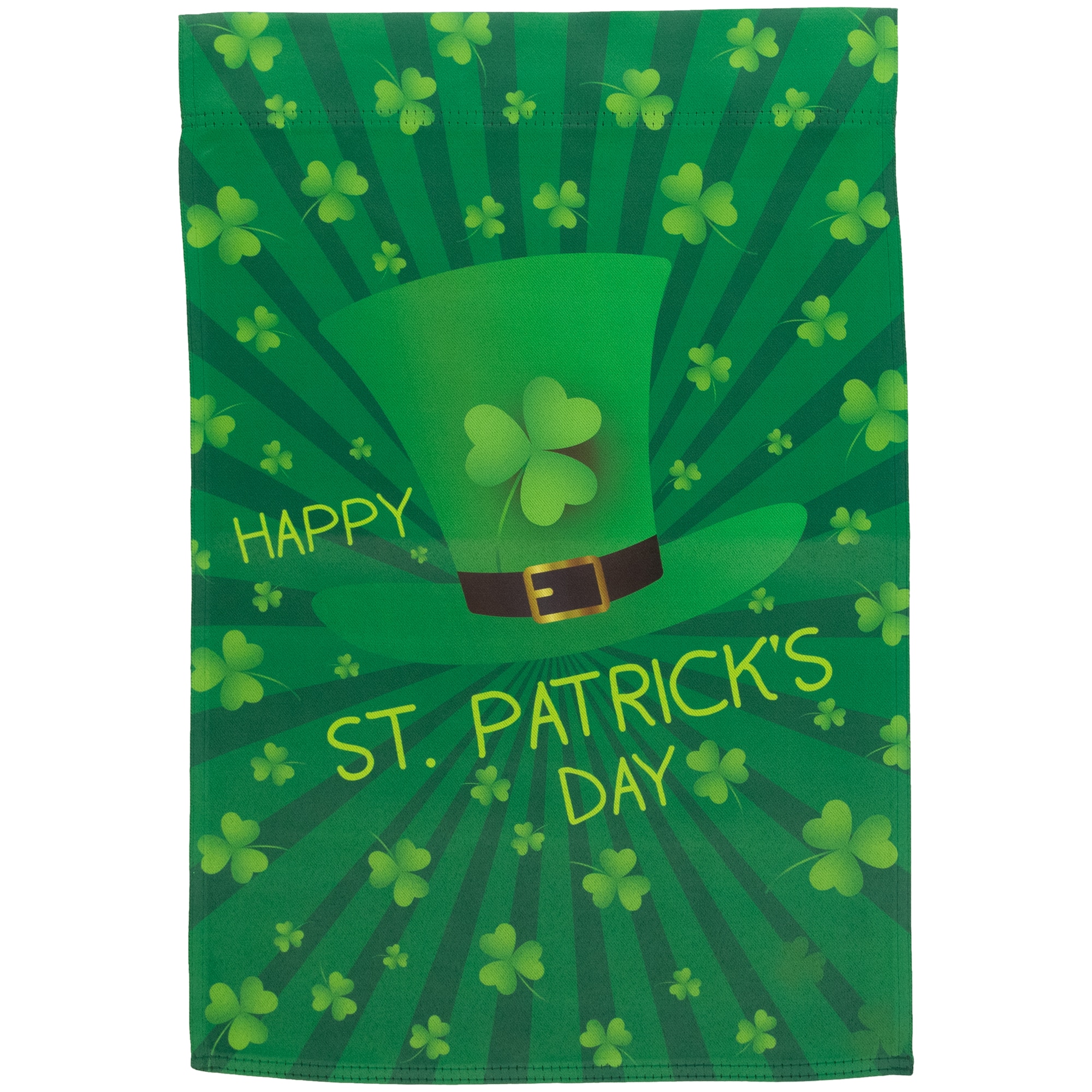 Happy St. Patrick&#x27;s Day Shamrocks Outdoor Garden Flag