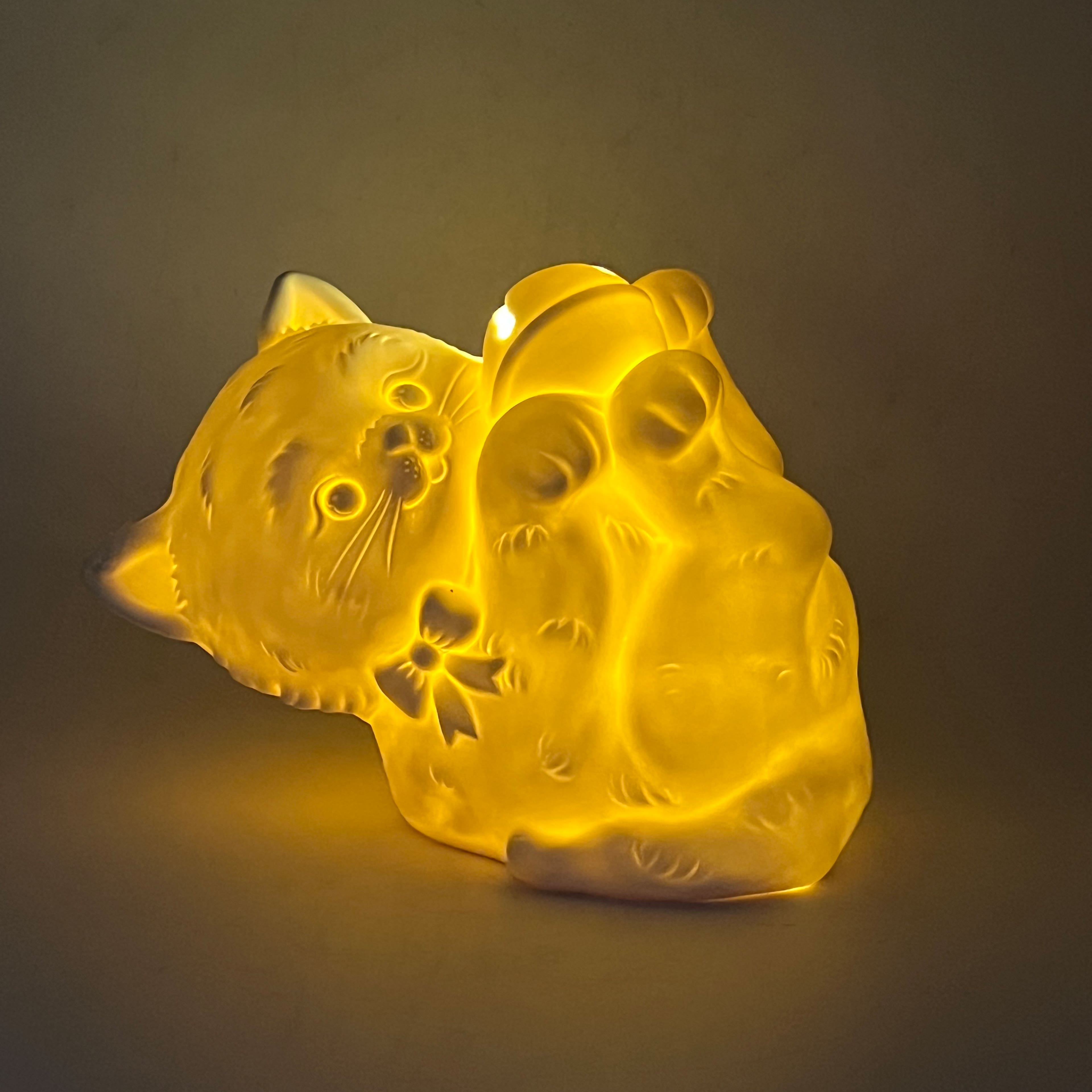 7&#x22; LED DIY Ceramic Cat with Bell D&#xE9;cor by Make Market&#xAE;
