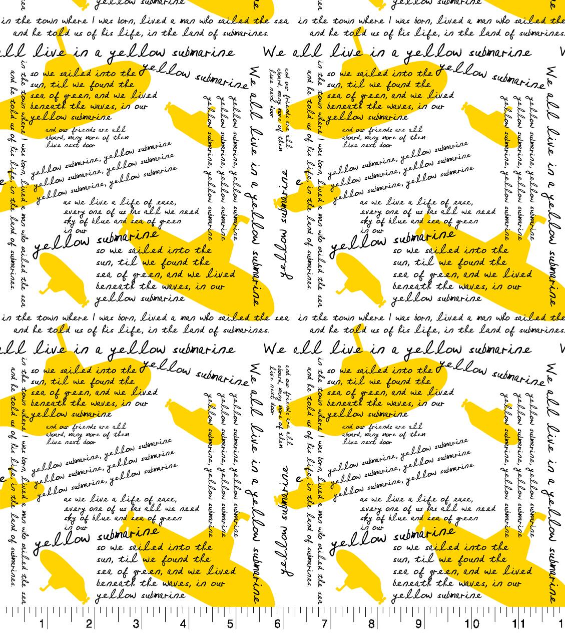 Epic Lennon & McCartney Yellow Submarine Cotton Fabric