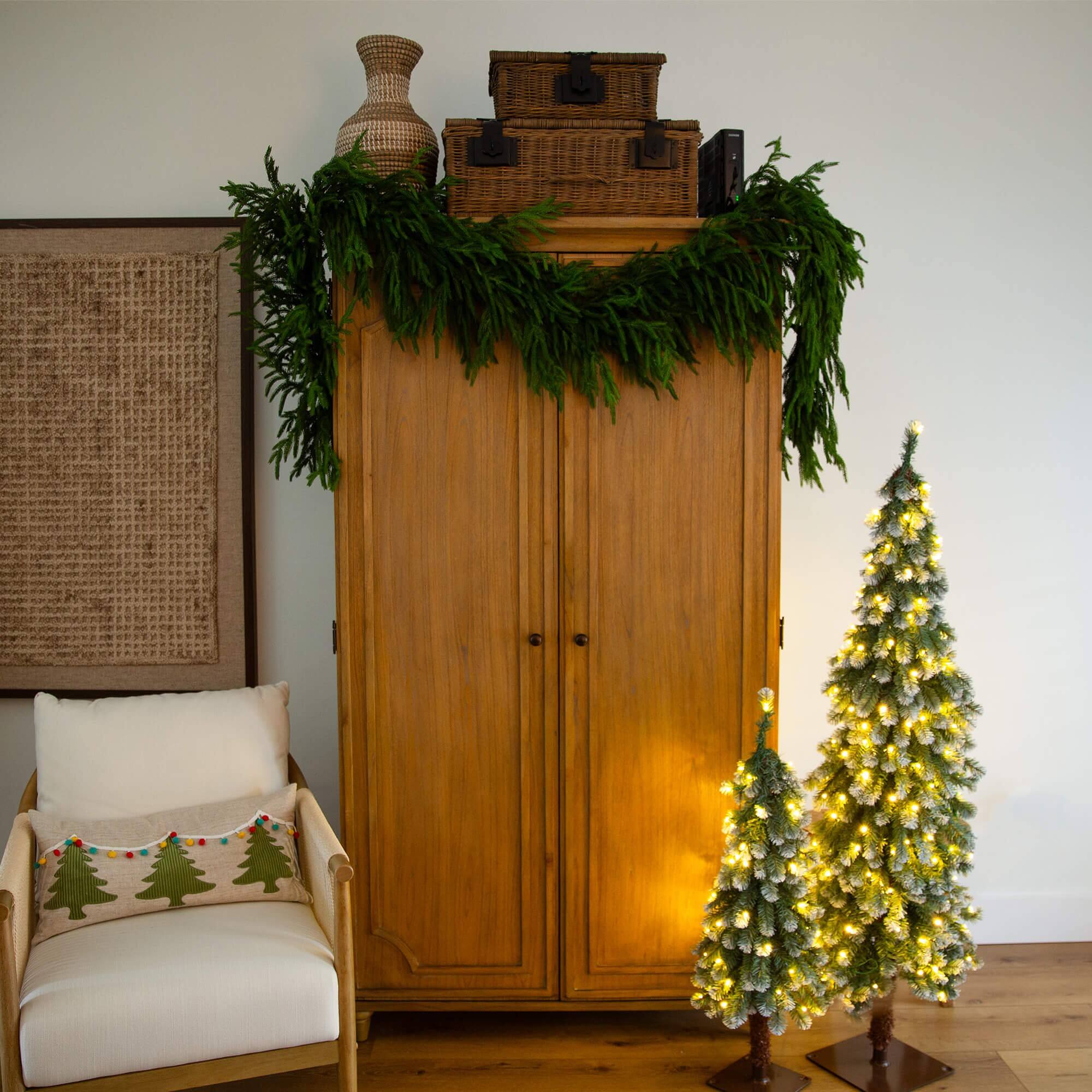 8ft. Artificial Real Touch Norfolk Island Pine Garland with Natural Look