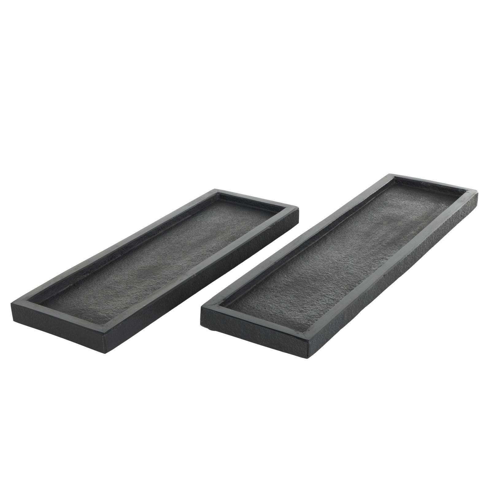 Black Textured Marble Tray Set
