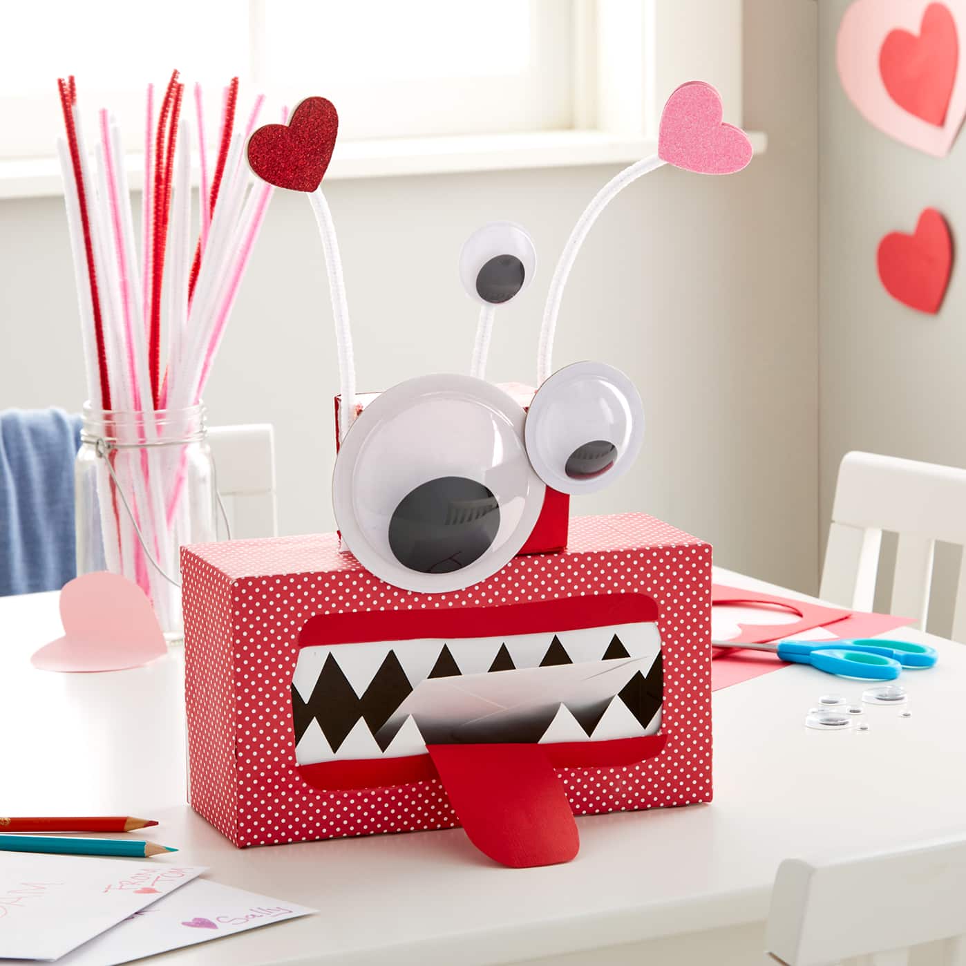 Kids Monster Valentine's Day Card Box, Projects