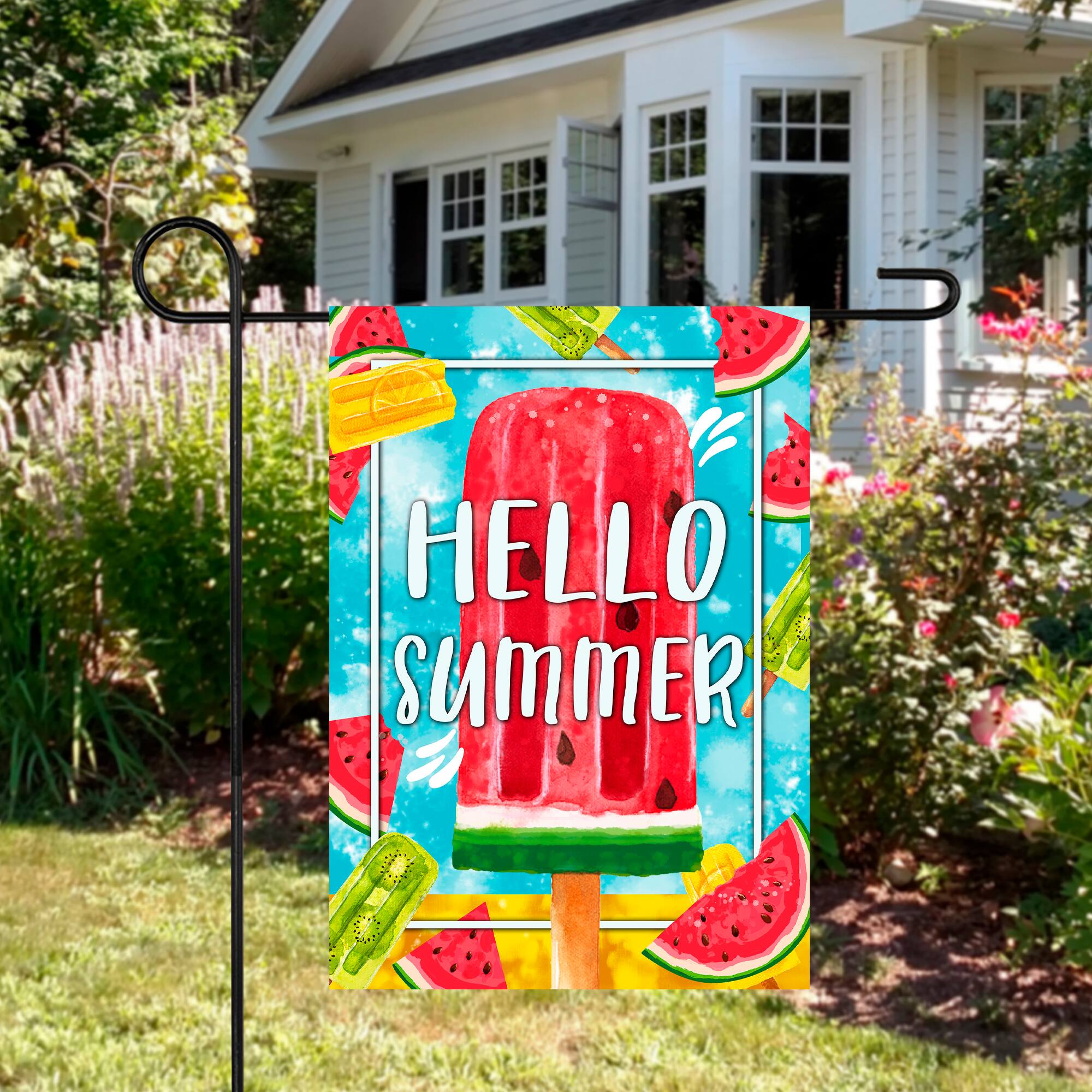 Hello Summer Popsicle Garden Flag
