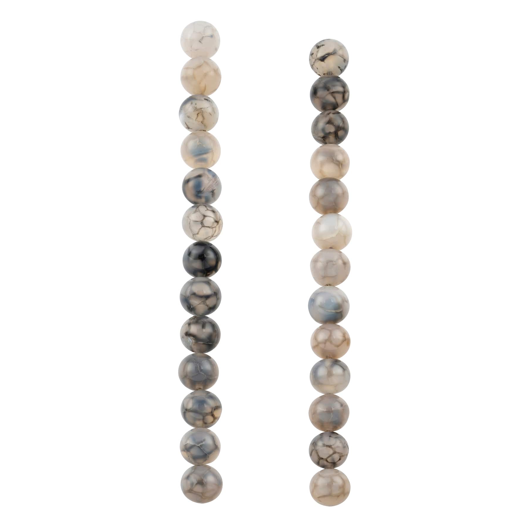 Perles rondes en agate noire rutilée de Bead Landing, 10 mm