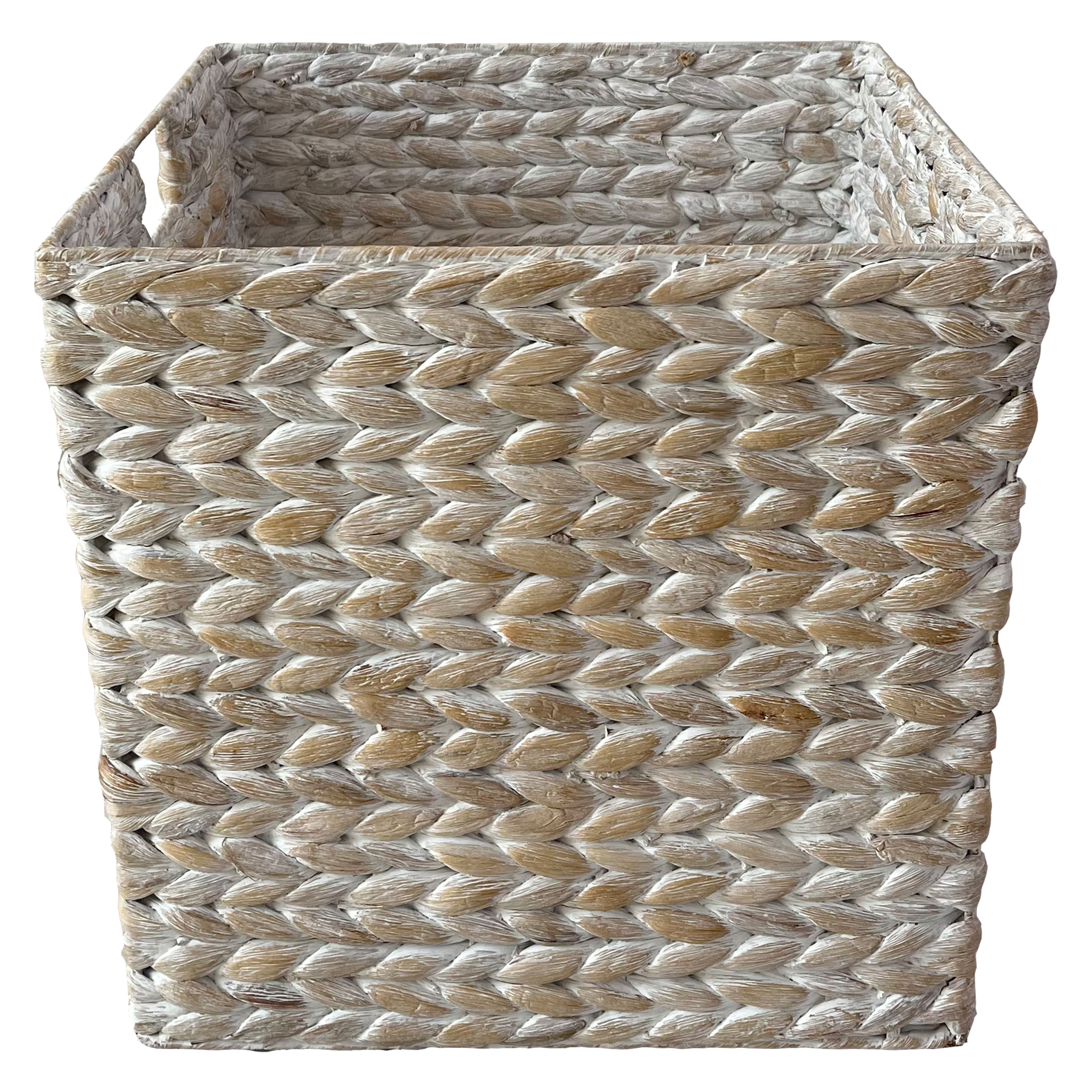 Large Whitewashed Cube Basket by Ashland®