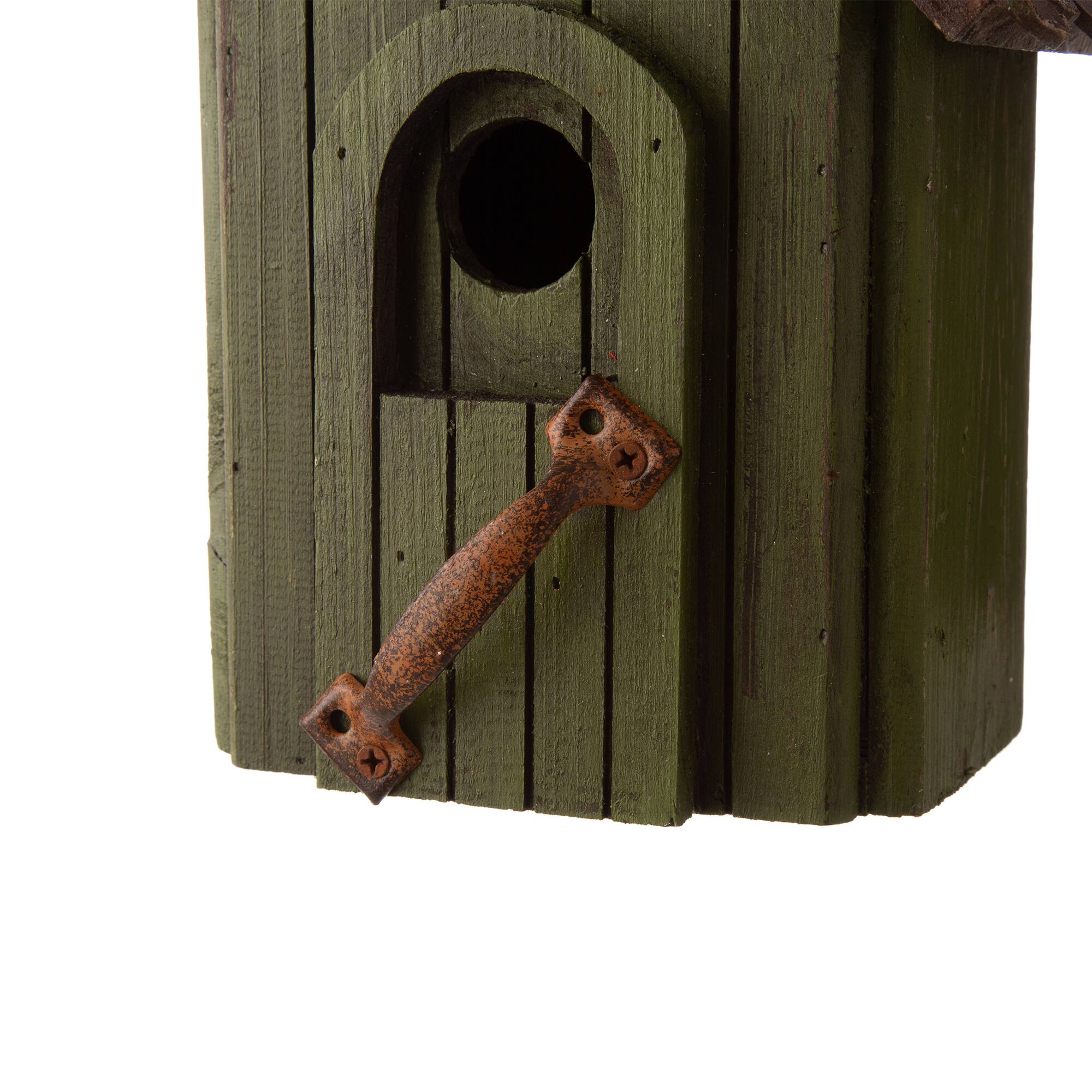 Glitzhome&#xAE; 11.61&#x22; Distressed Wooden Birdhouse