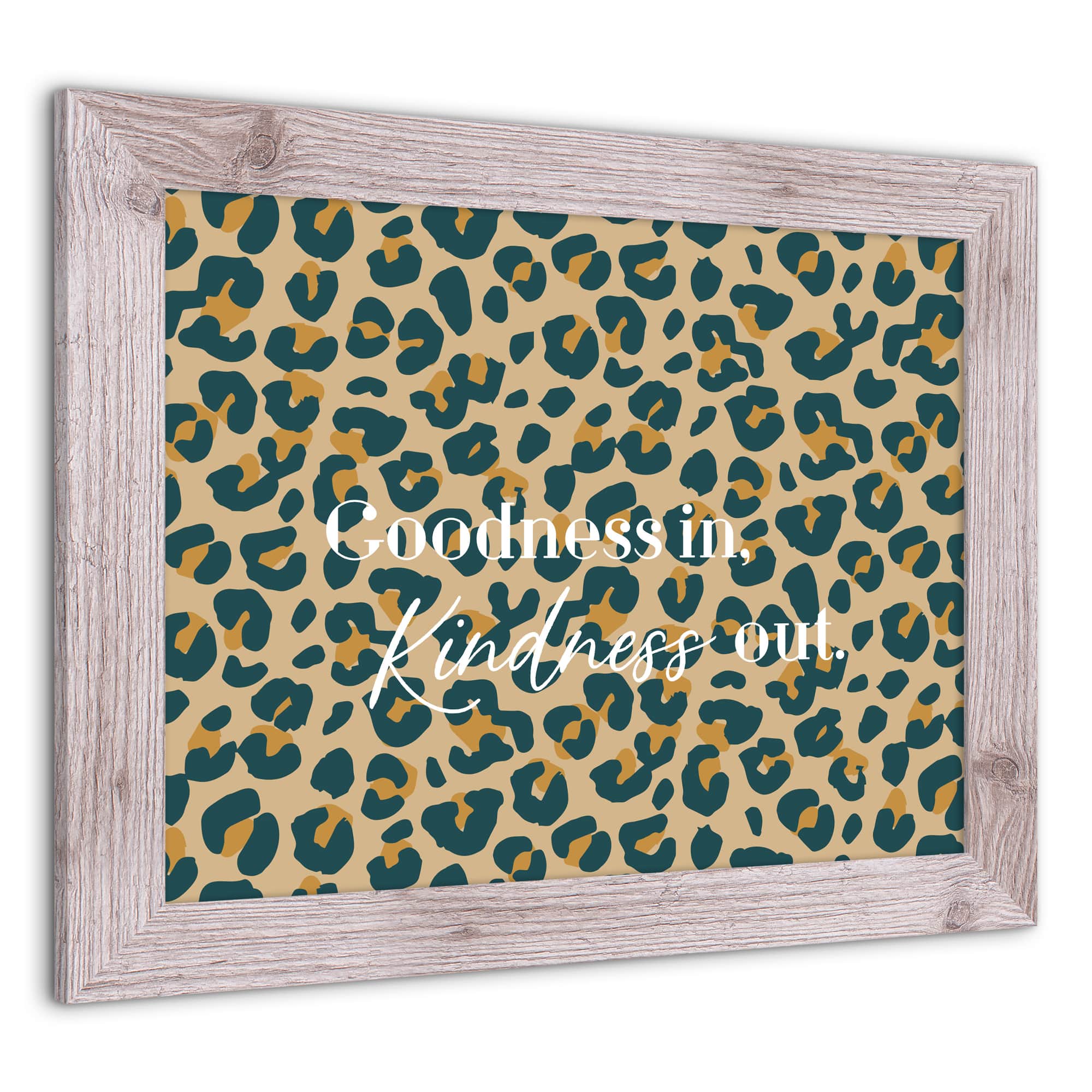 Goodness in Kindness Out Leopard Print in White Frame