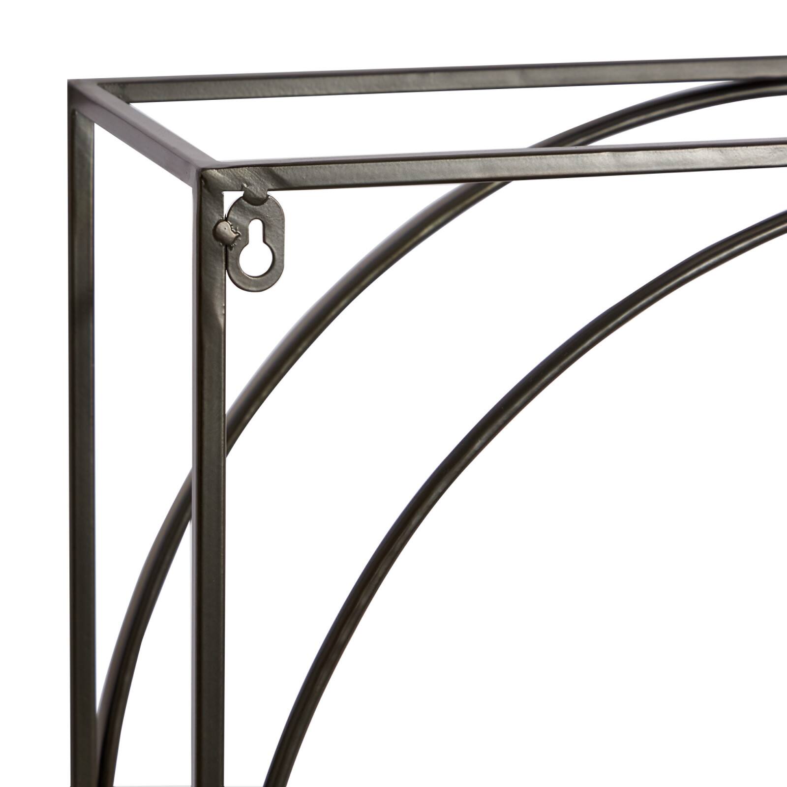 Gray Metal Contemporary Wall Shelf, 32&#x22; x 32&#x22; x 7&#x22;