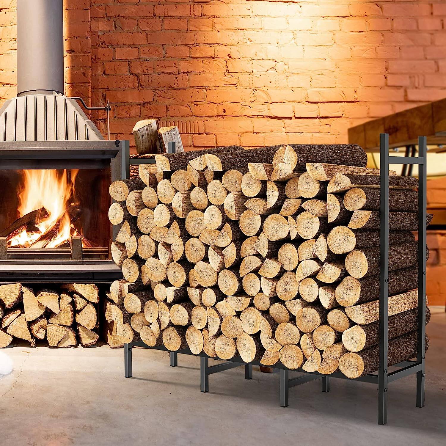 NEX&#x2122; 4ft. Outdoor Metal Firewood Storage Rack