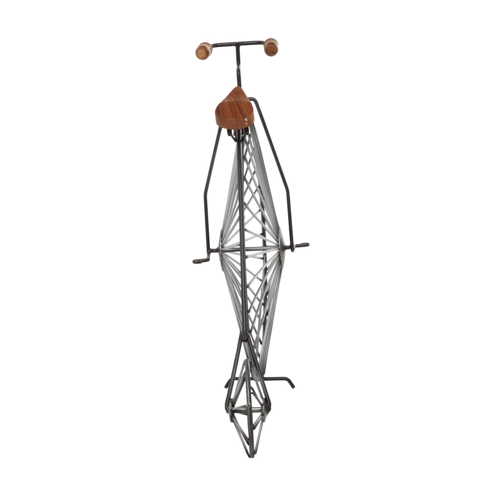 17&#x22; Industrial Black Metal Big Wheel Bicycle Sculpture