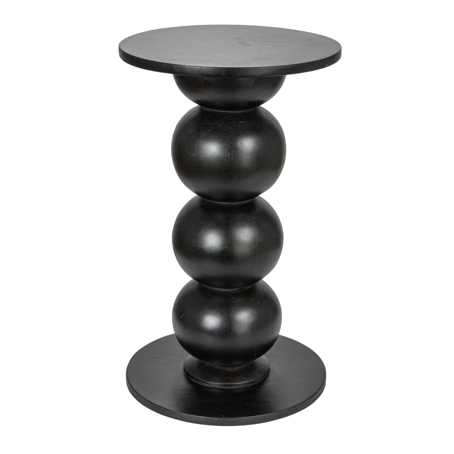 Hello Honey® 25" Round Black Mango Wood Over-Sized Bubble End Table