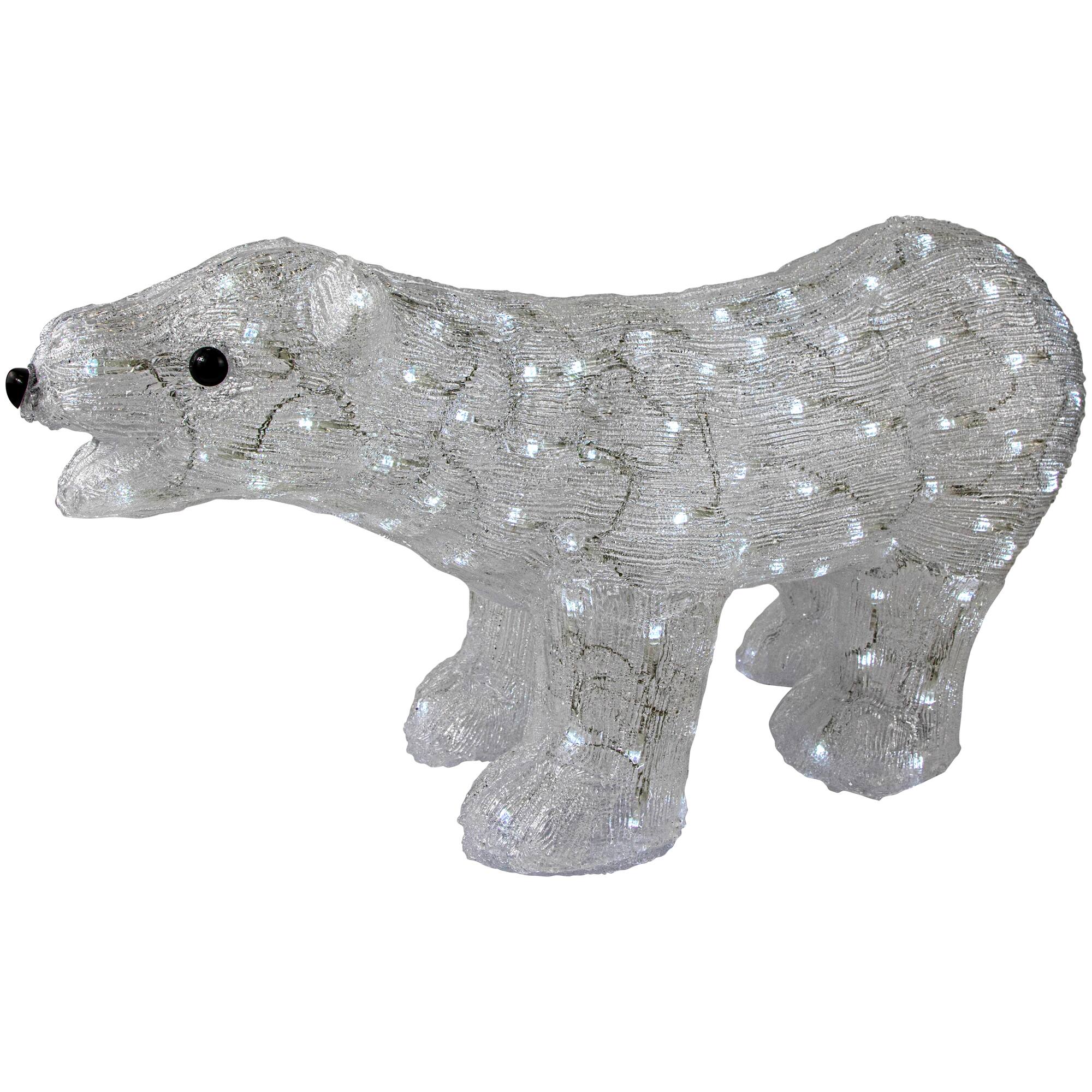 28" Lighted Commercial Grade Acrylic Polar Bear Christmas Display Decoration