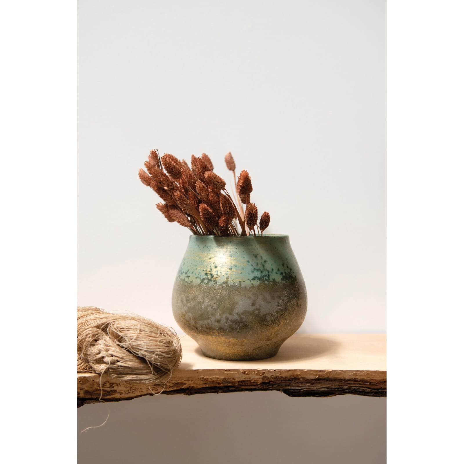 Hello Honey&#xAE; 6&#x22; Iridescent Green Glaze Stoneware Planter