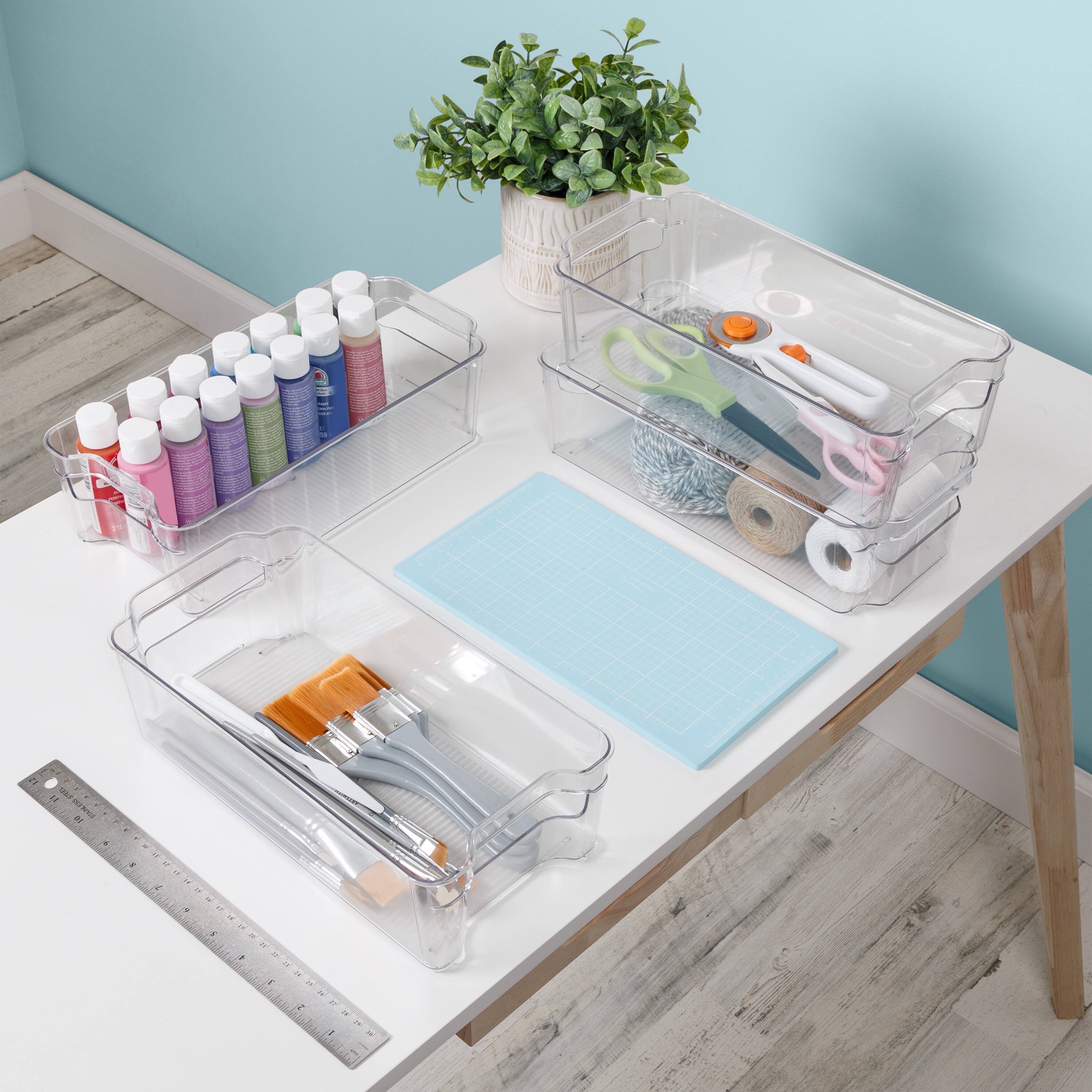 Honey Can Do Clear BPA-Free Stackable Refrigerator Organizer Storage Bins Set