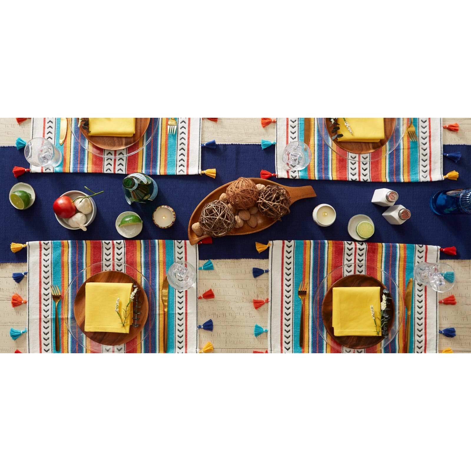 DII® Picante Stripe Tassel Placemats, 6ct.