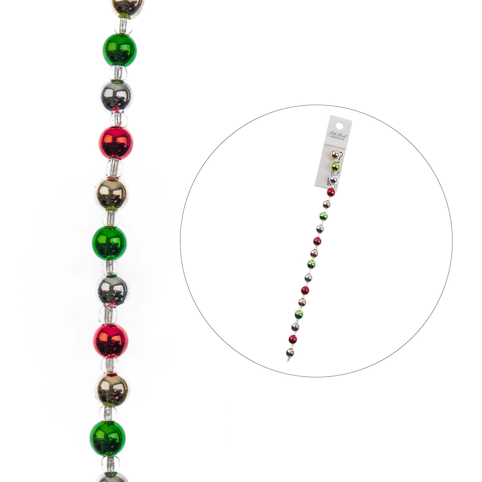 Crystal Lane DIY Holiday Christmas 7" Designer Acrylic Baubles Bead Strand