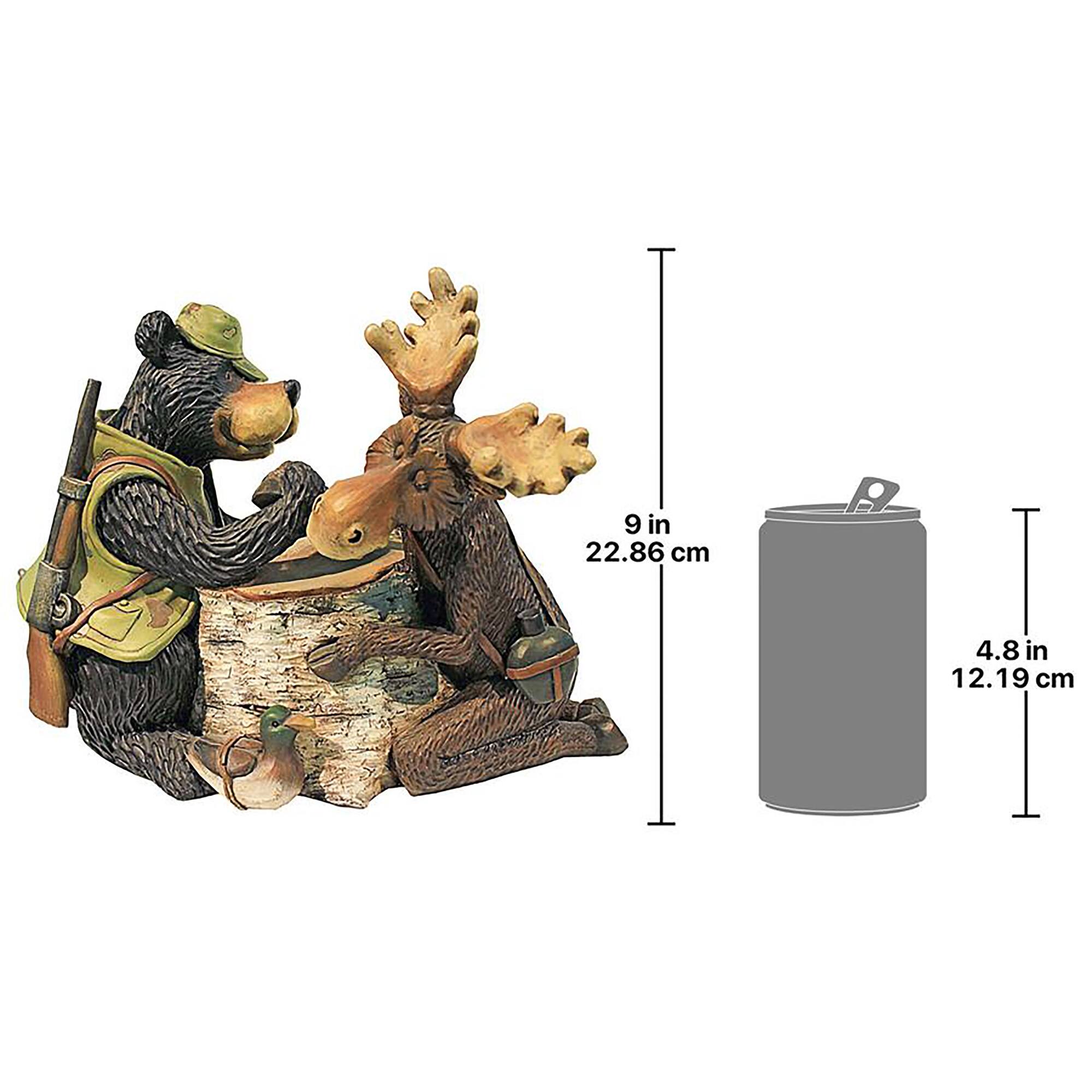 Design Toscano 11" Moose & Black Bear Arm Wrestling Statue