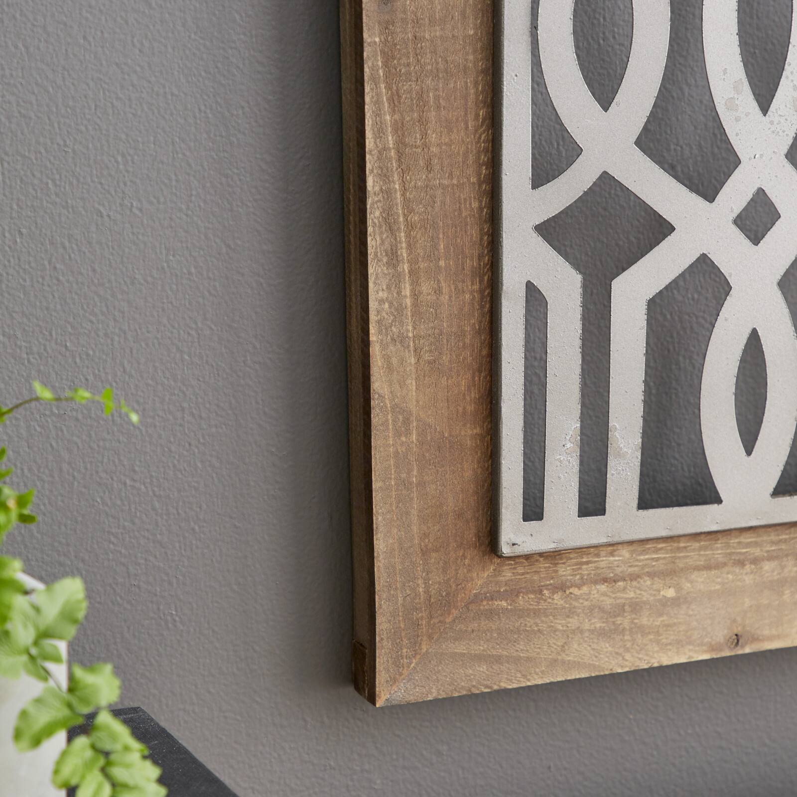 19" Brown Wood Farmhouse Abstract Wall Decor, 4ct.