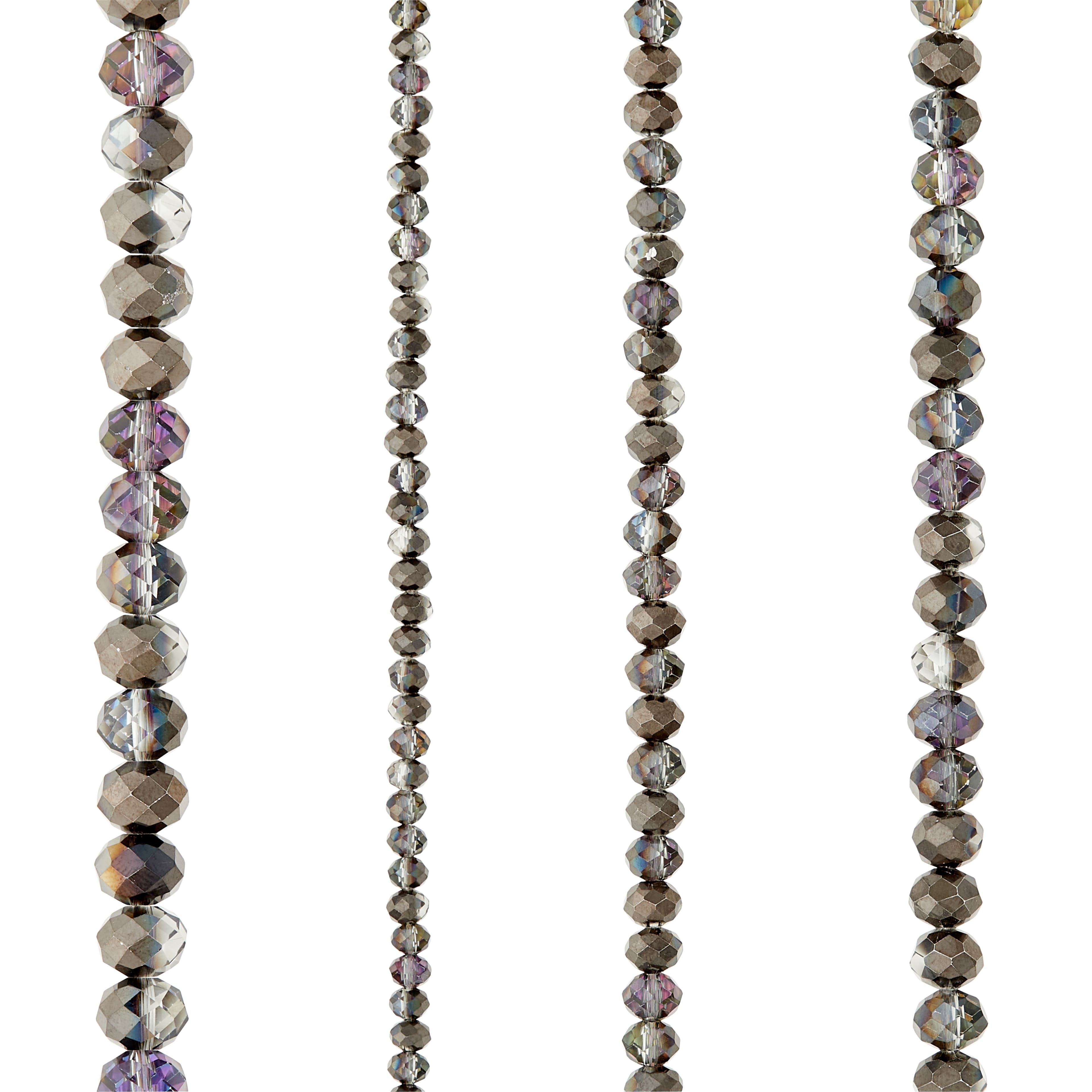 12 Packs: 4 ct. (48 total) Gray Faceted Glass Rondelle Beads by Bead  Landing™