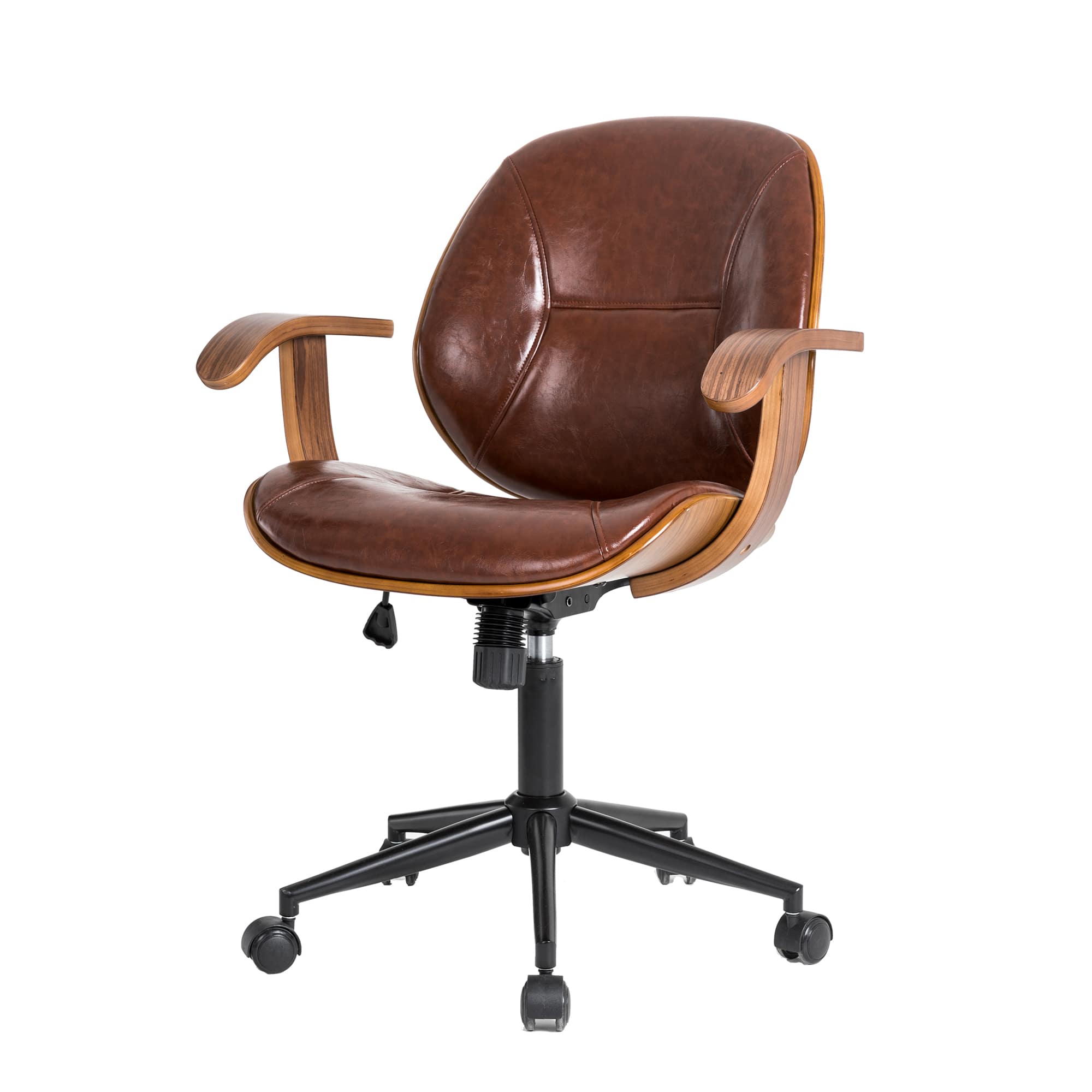 Glitzhome® 38" Leatherette Gaslift Adjustable Swivel Office Chair