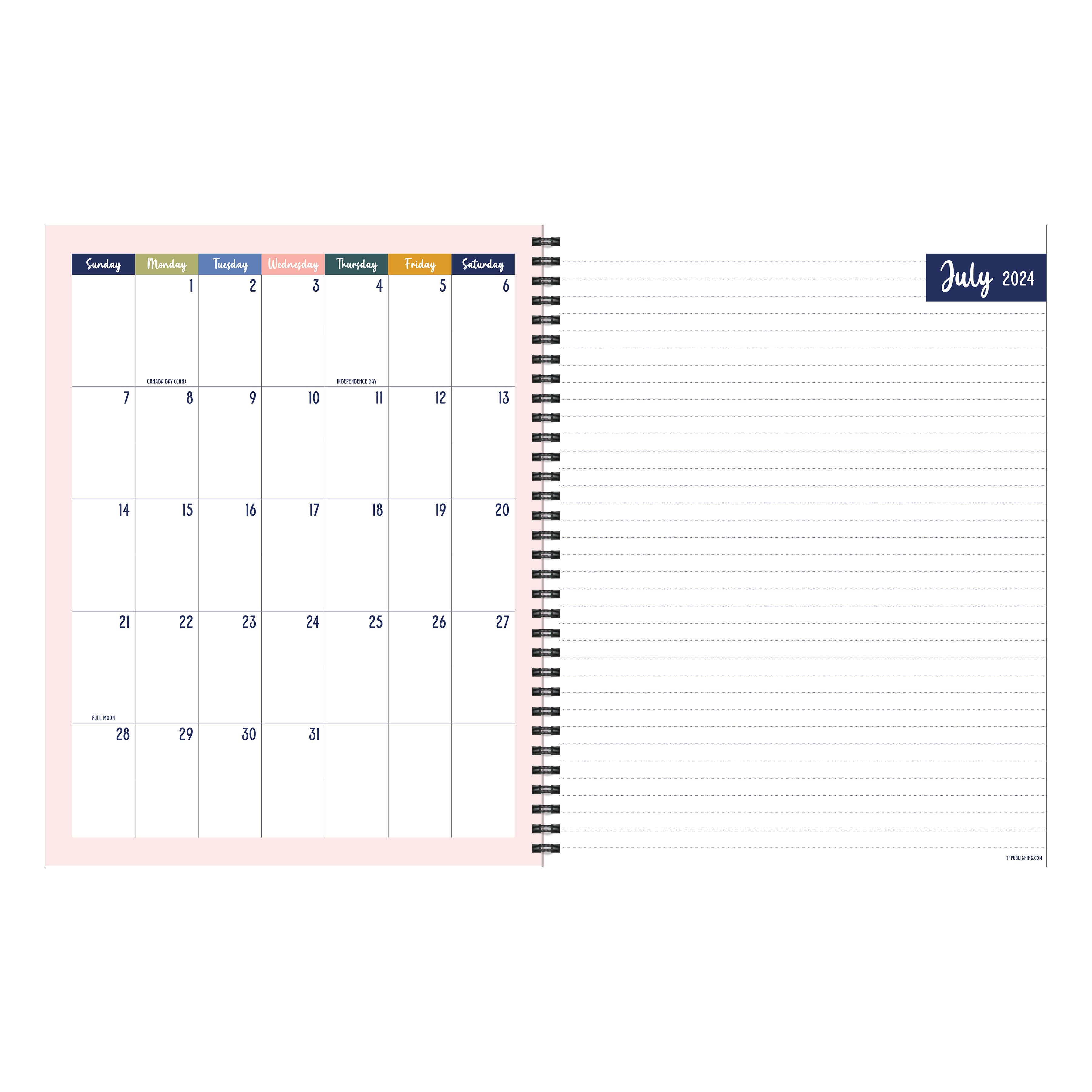 TF Publishing 2024 - 2025 Pink Petals Teacher &#x26; Home School Lesson Planning Book