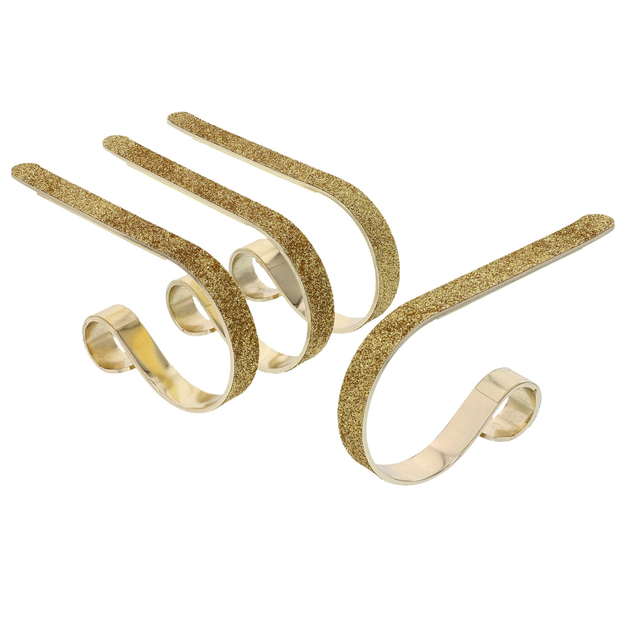 Original MantleClip&#xAE; Gold Glitter Stocking Holders, 4ct.