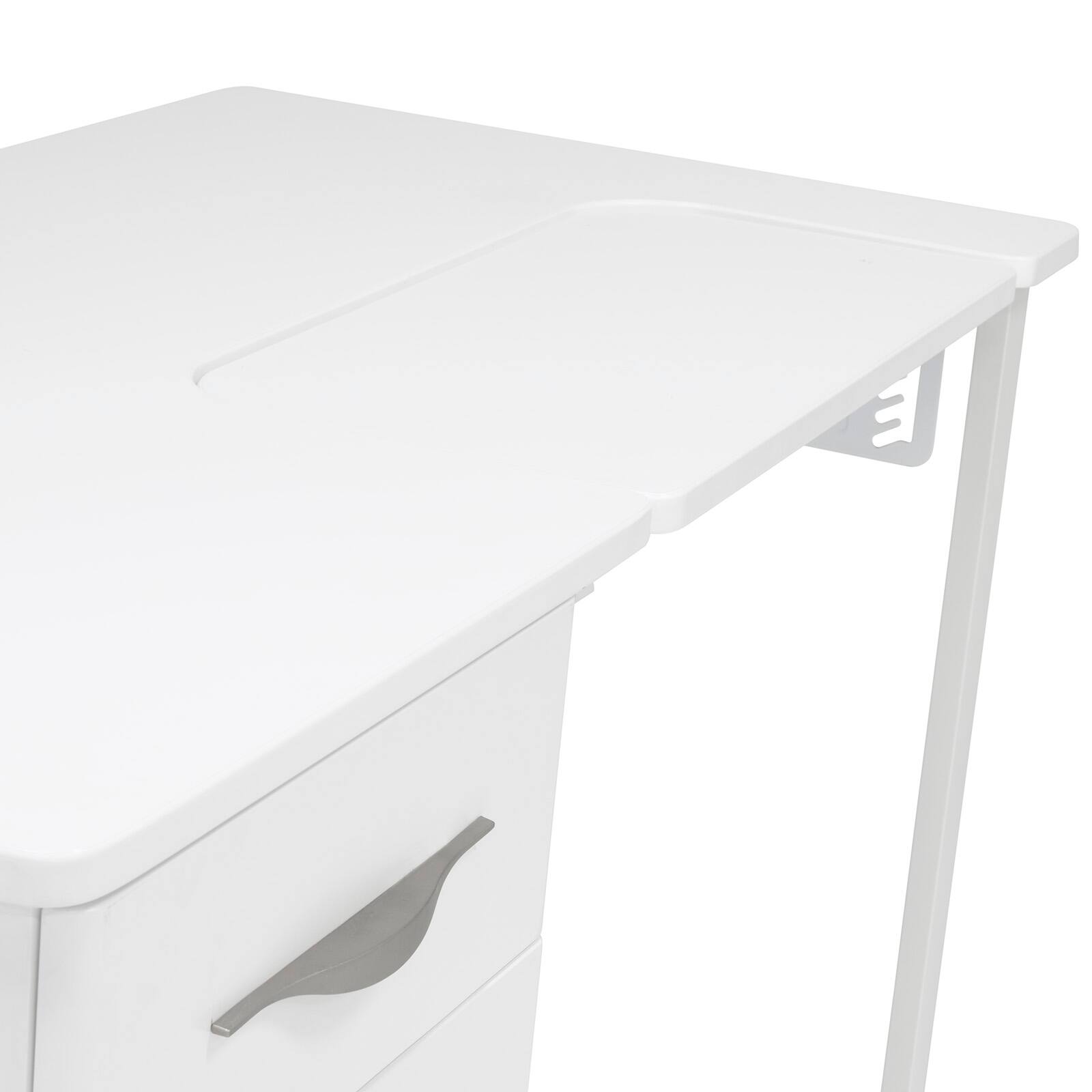Sew Ready Pro Line Wood Sewing Table with Storage in White