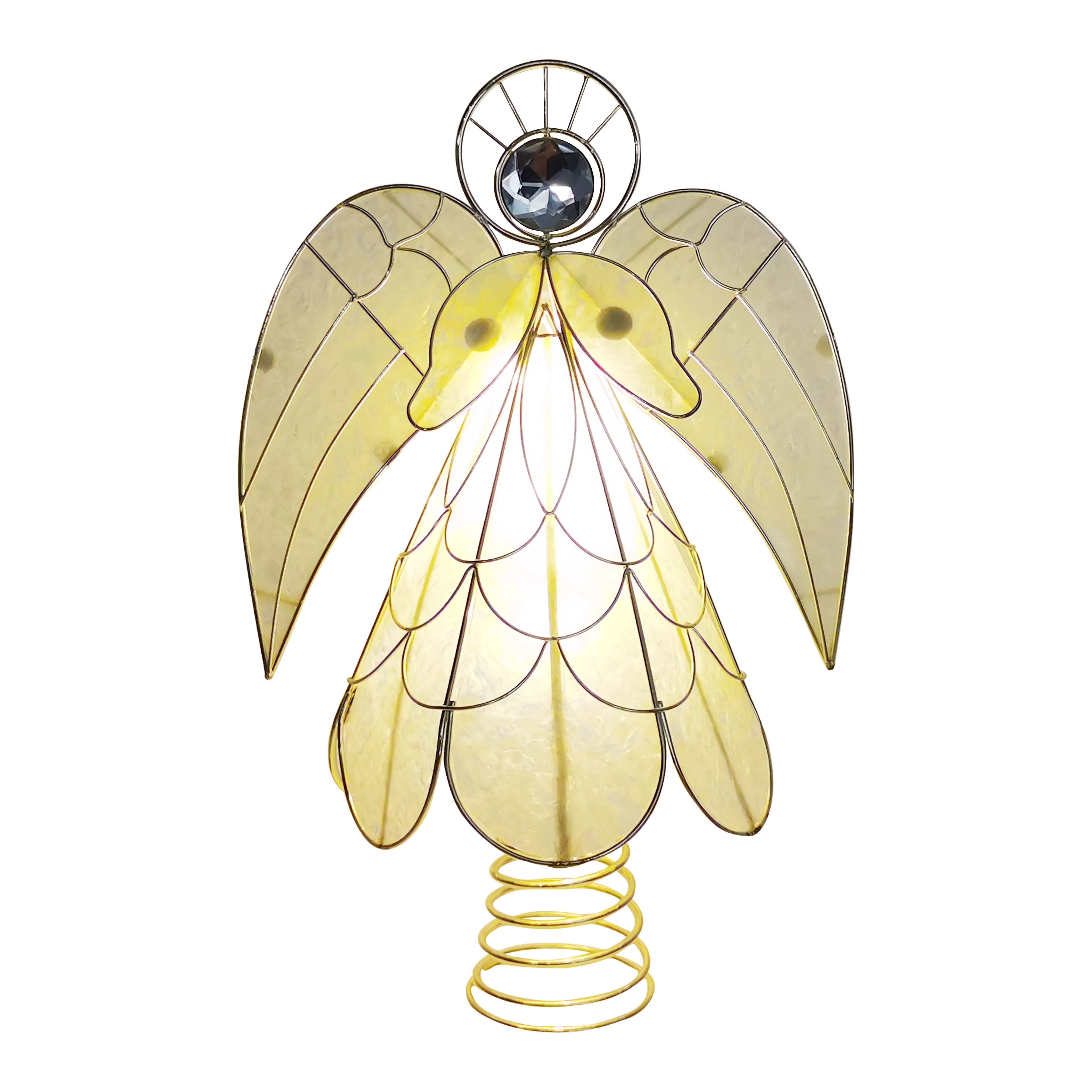 12" Faux Capiz Angel Lighted Tree Topper by Ashland®