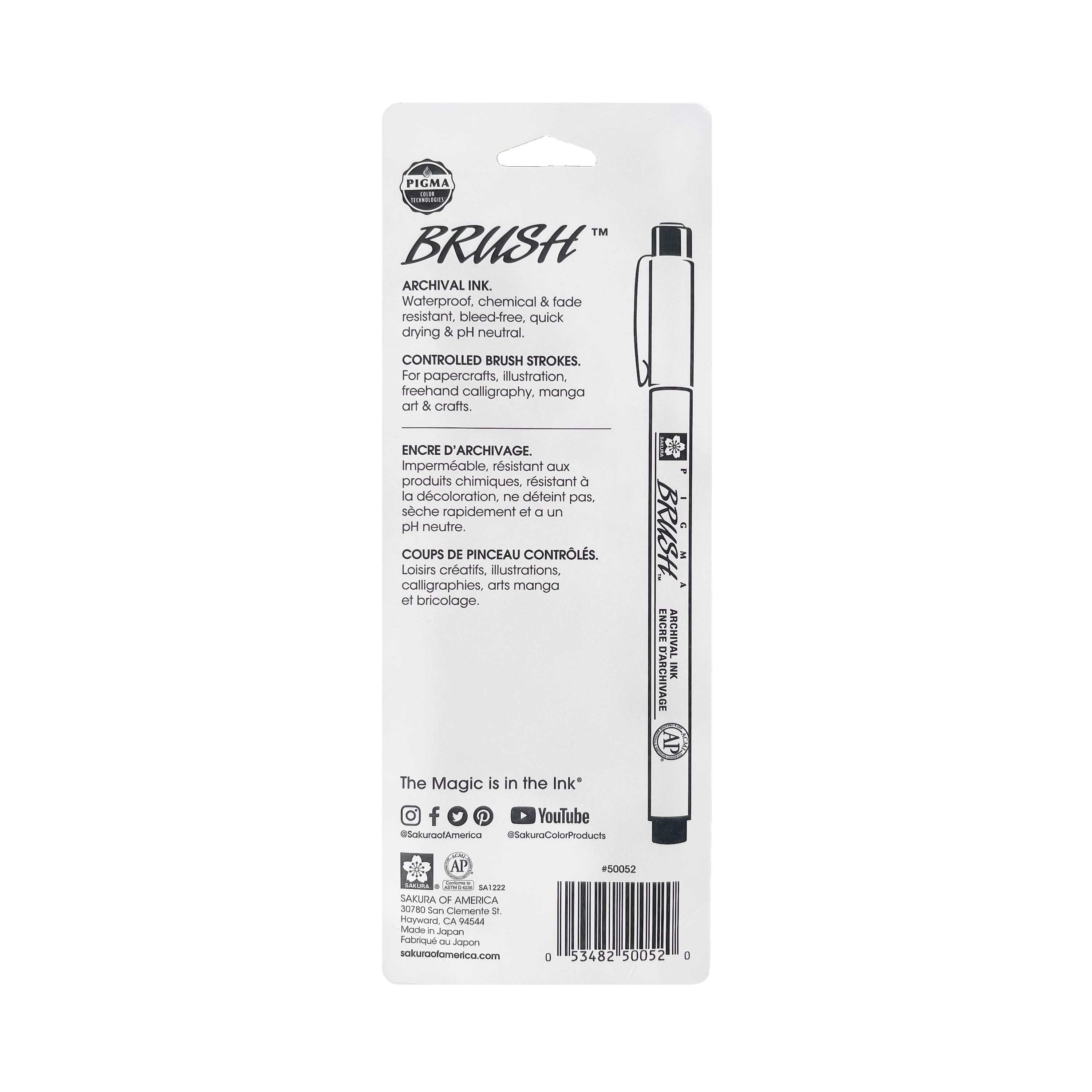 Pigma&#xAE; Black Brush Pens, 3ct.