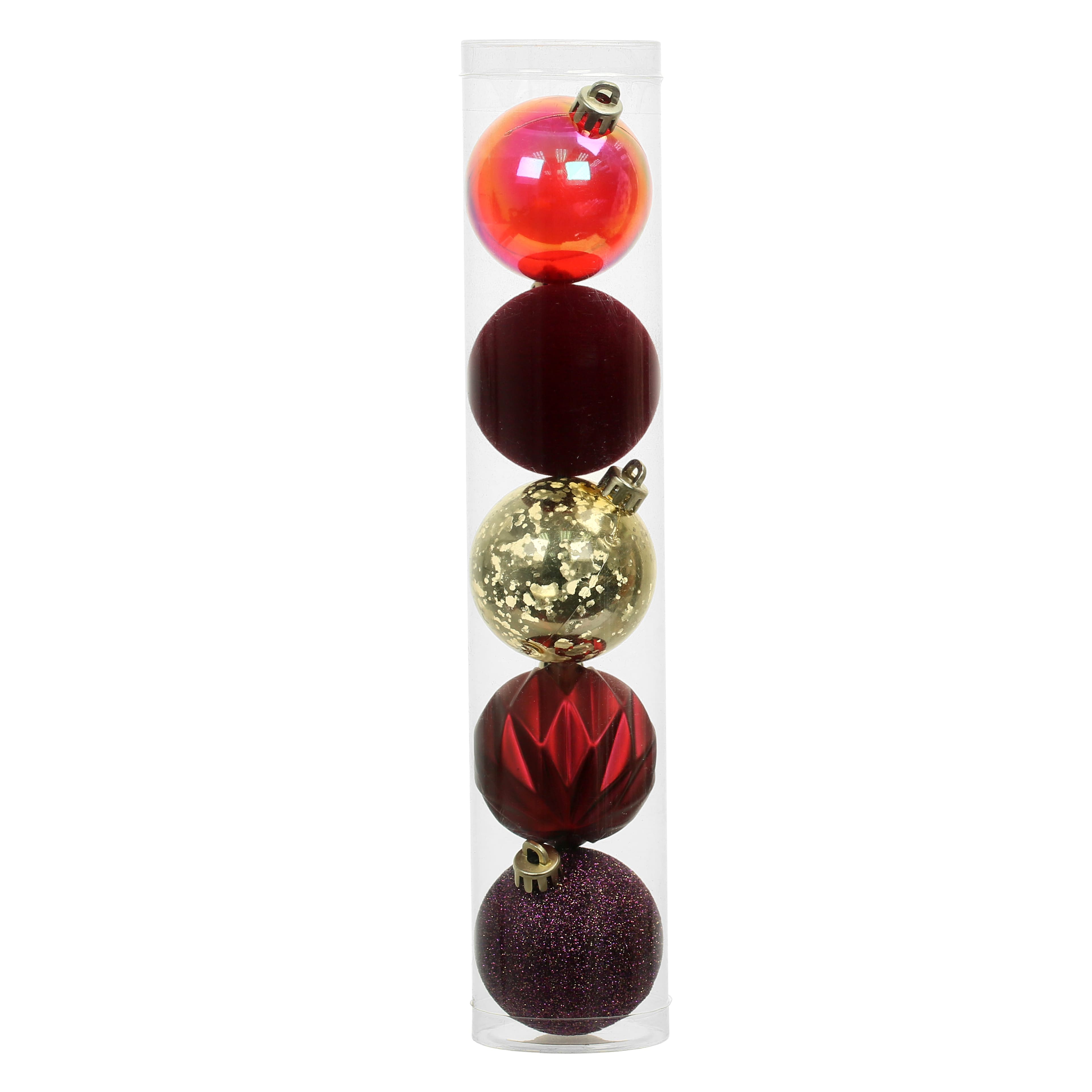 5 Pack 2.2&#x22; Burgundy Shatterproof Ball Ornaments by Ashland&#xAE;