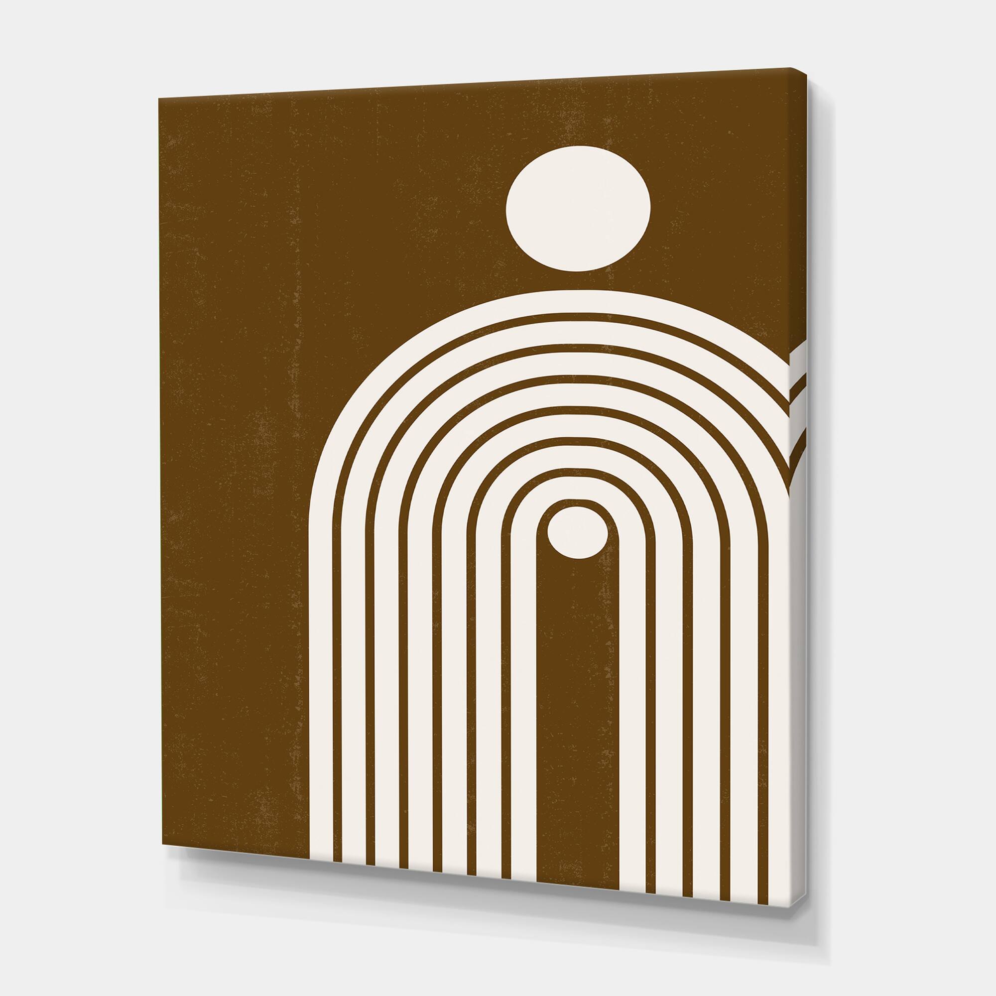 Designart - Terracotta Minimalist Boho Rainbow II - Modern Canvas Wall Art Print