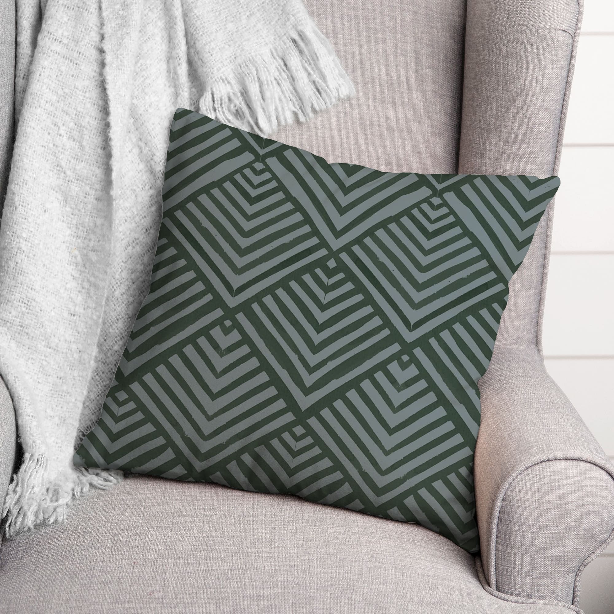 Watercolor Diamond Throw Pillow