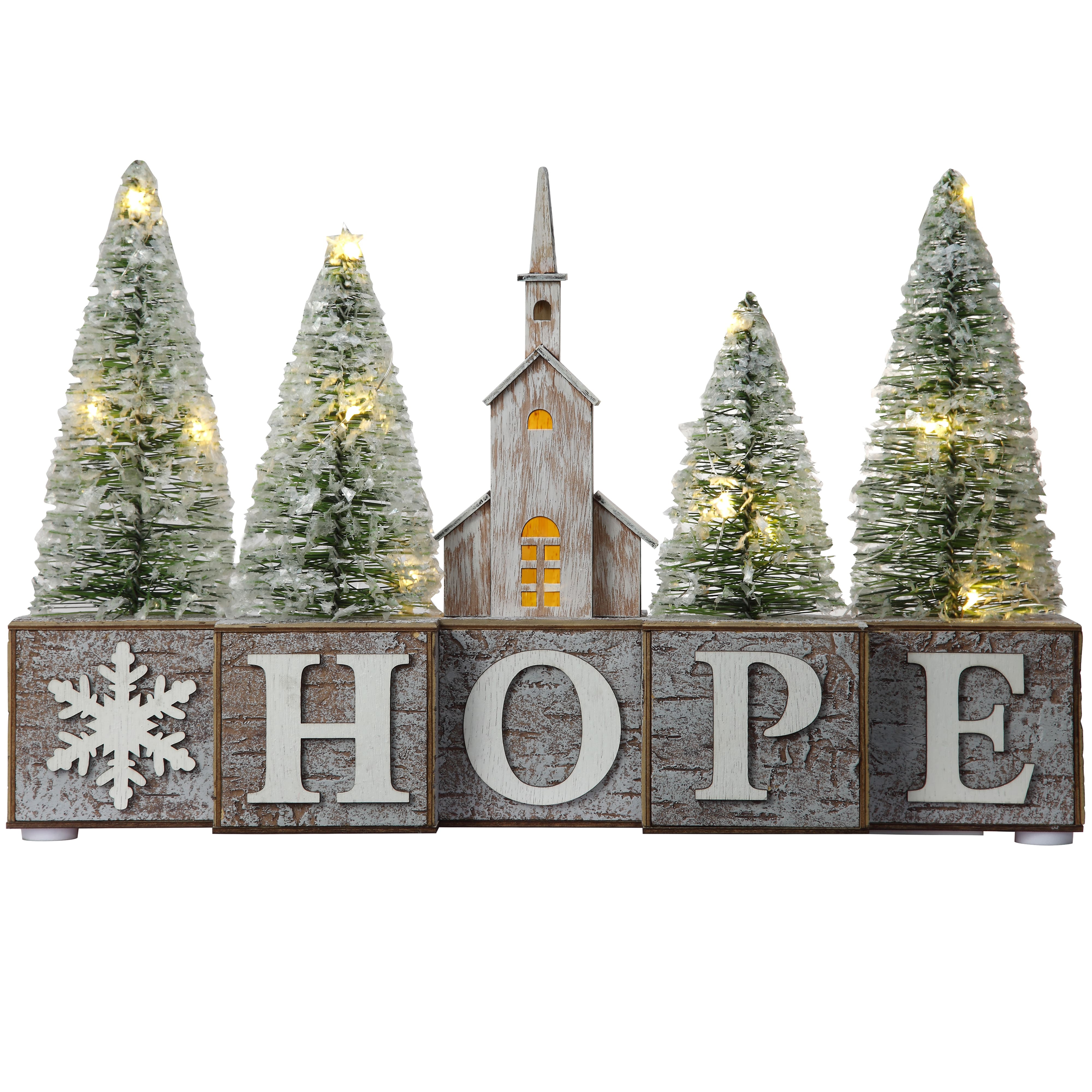 Haute Decor 13&#x22; Christmas Wood Hope Blocks