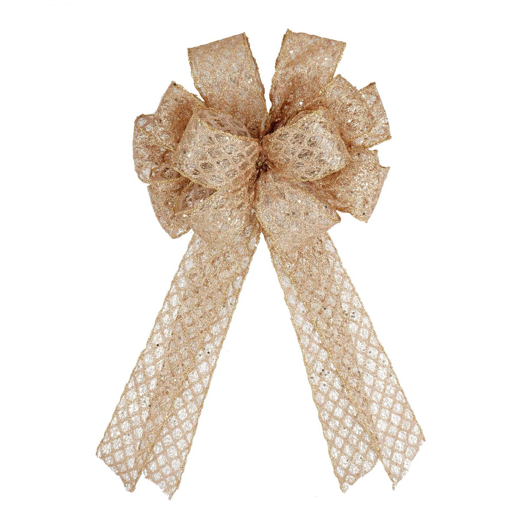 21&#x22; Champagne Window Mesh Tree Bow by Celebrate It&#xAE;