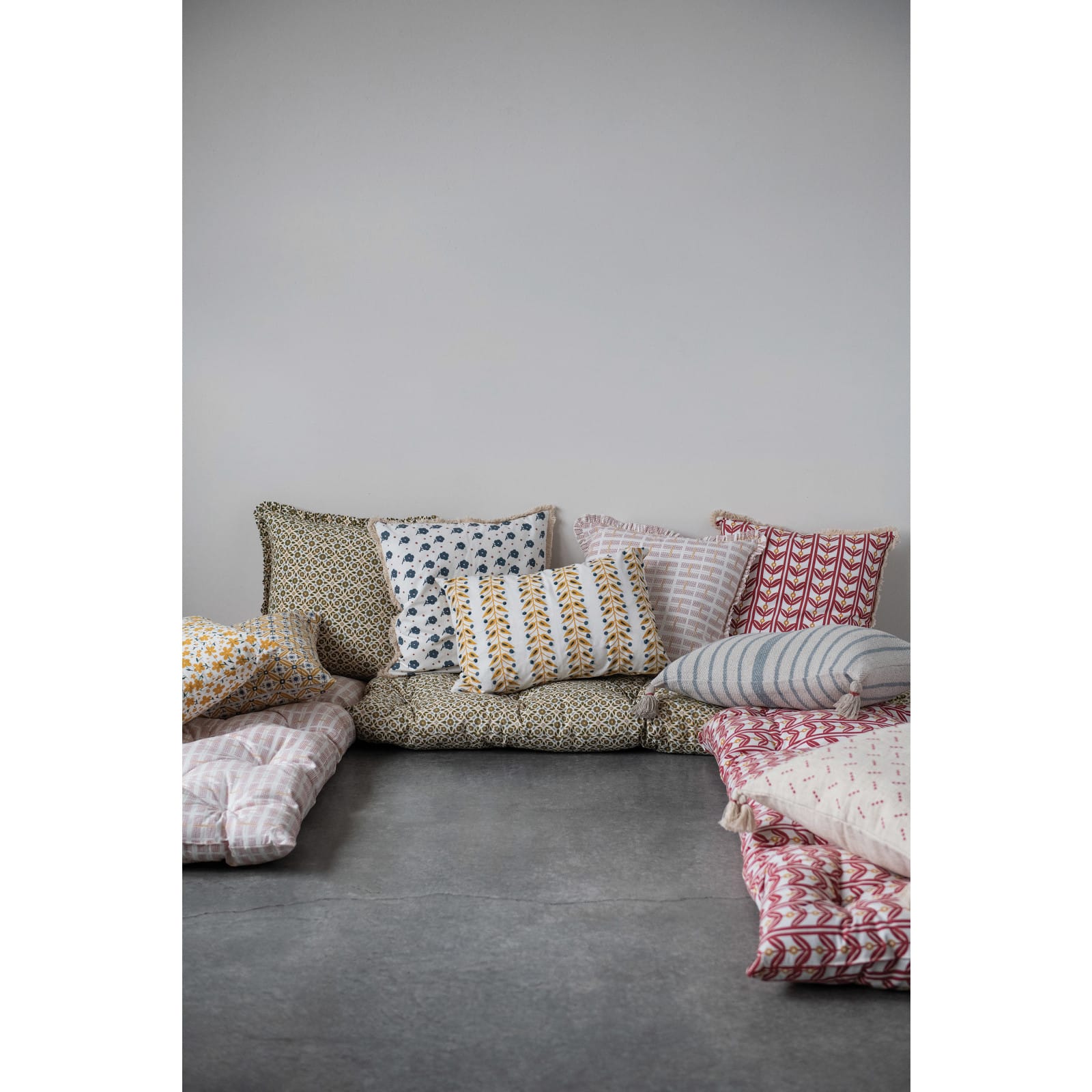 Hello Honey® Printed Embroidery & French Knots Lumbar Throw Pillow