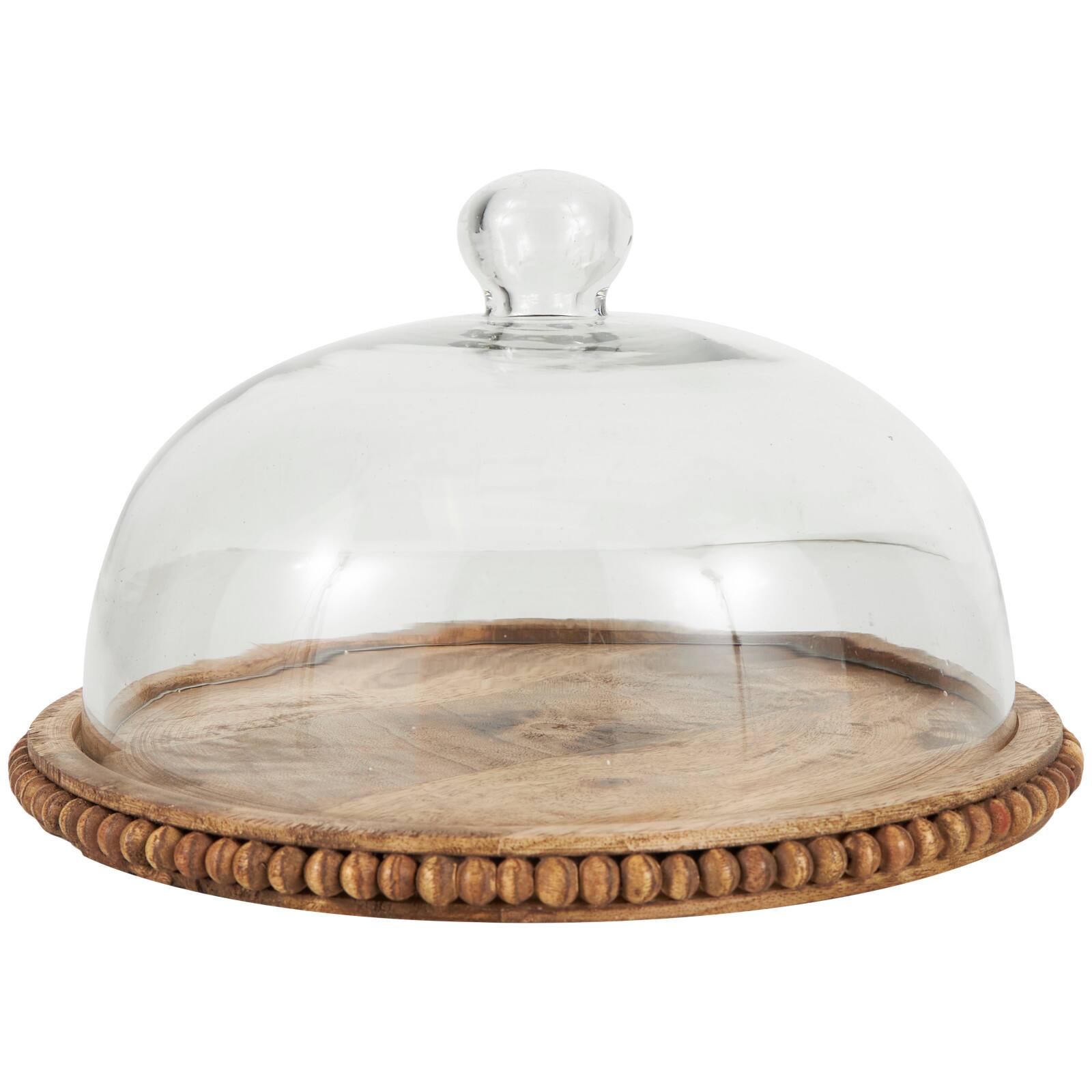 11&#x22; Brown Wood Cake Stand