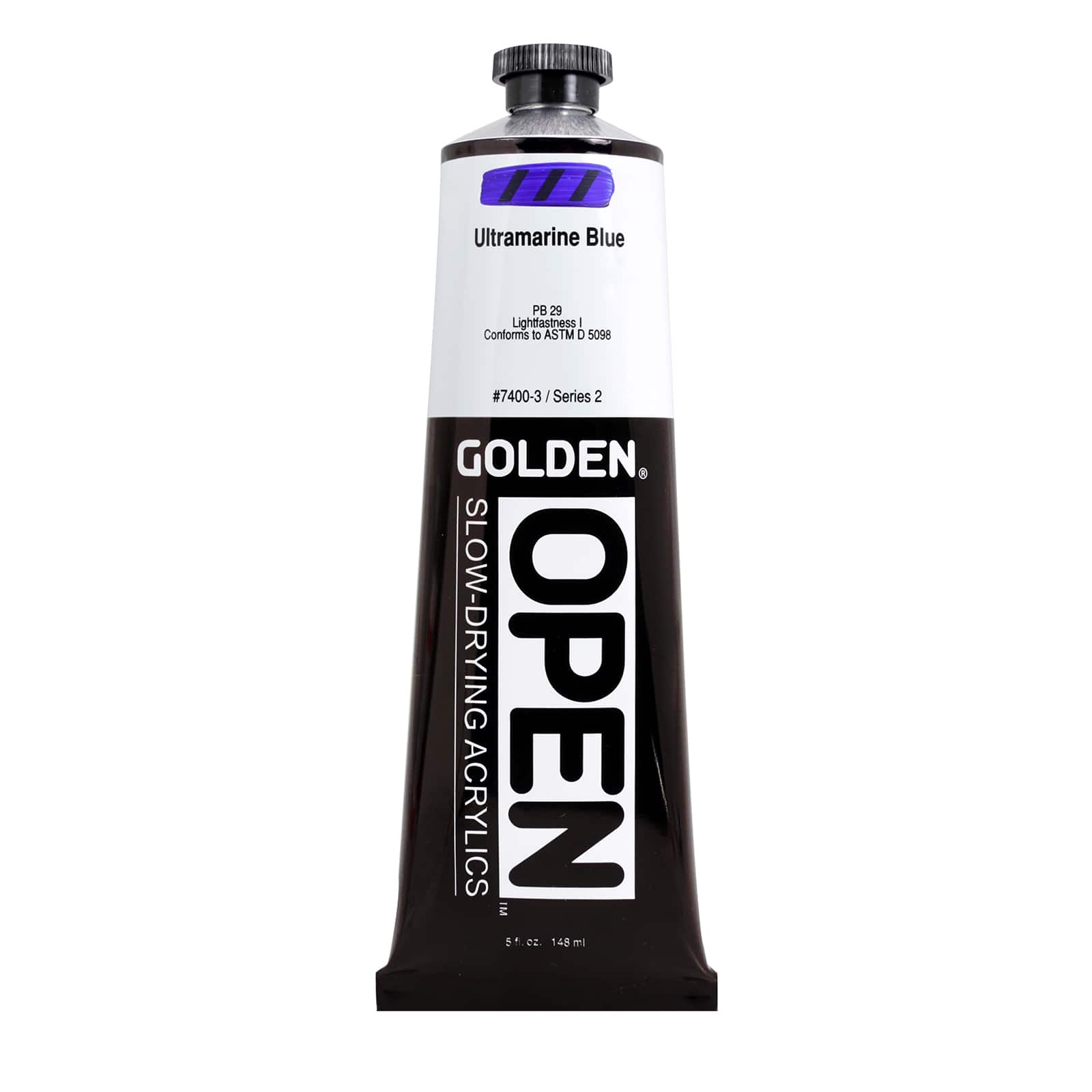 Golden OPEN Slow-Drying Acrylics, 5 oz Paint in Ultramarine Blue