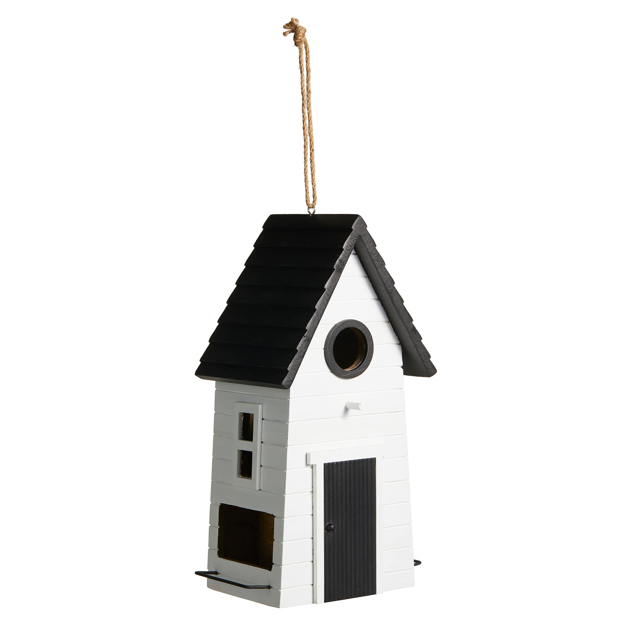 Glitzhome® 14.25" Modern White Wood Garden Birdhouse