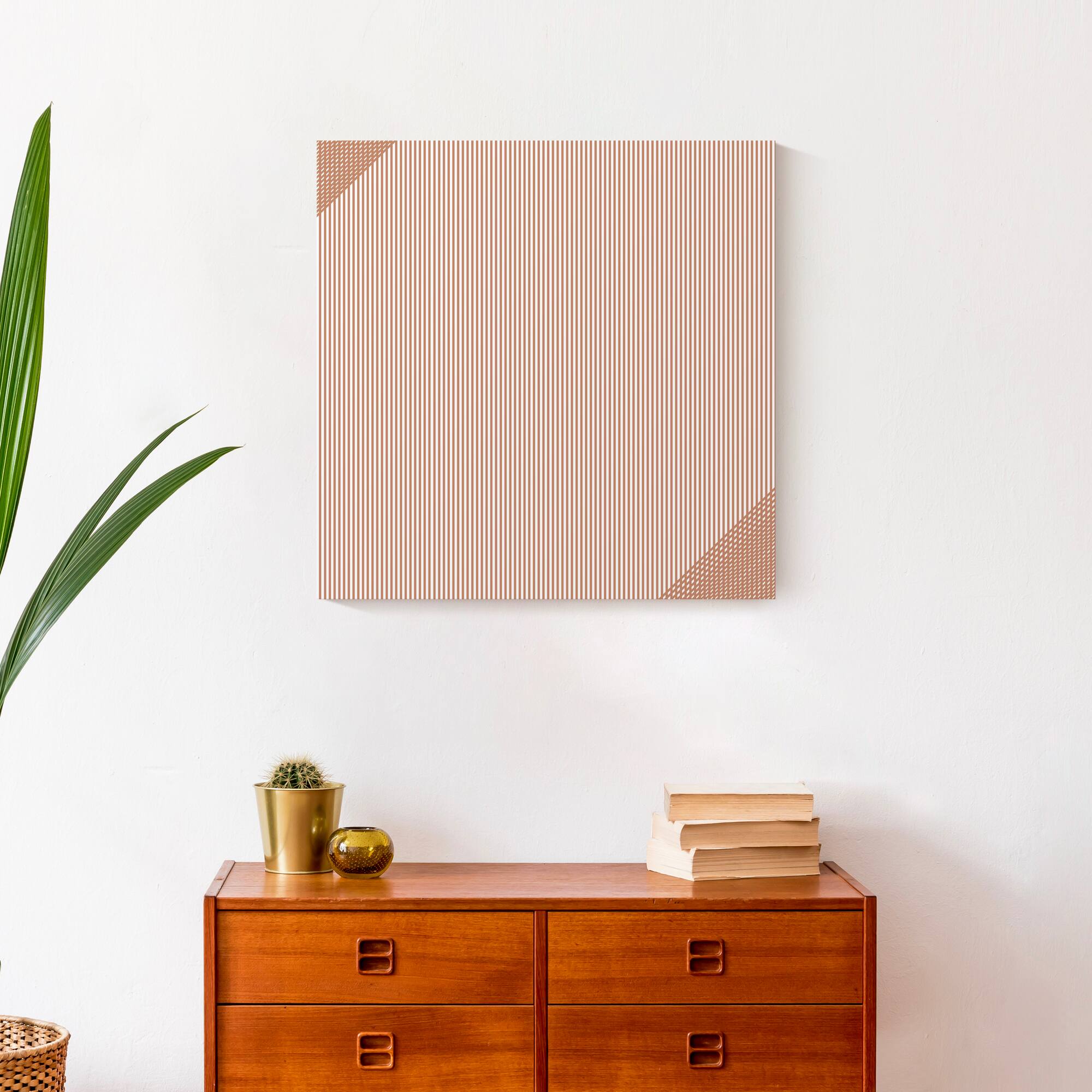Tan Vertical Lines 20&#x22; x 20&#x22; Canvas Wall Art